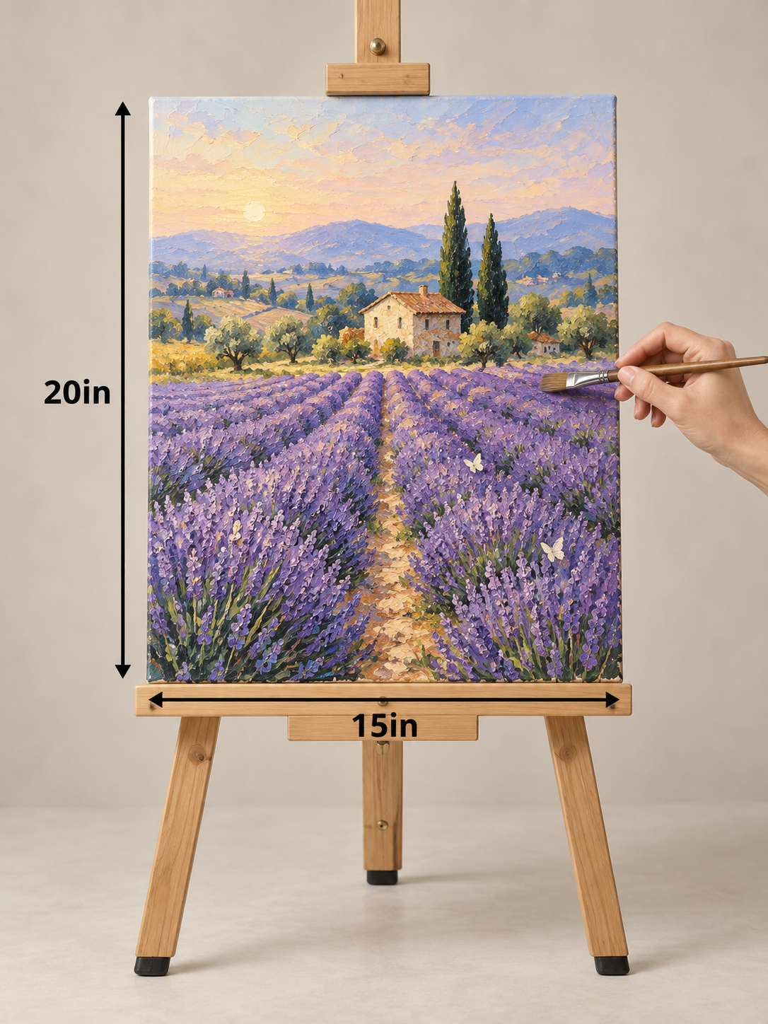 Lavender Path to the Hills – Textured Provence Canvas Art