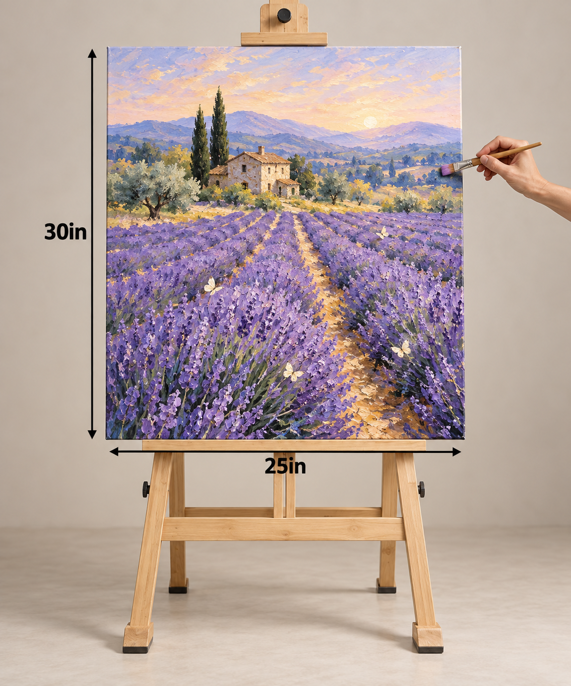 Lavender Path to the Hills – Textured Provence Canvas Art
