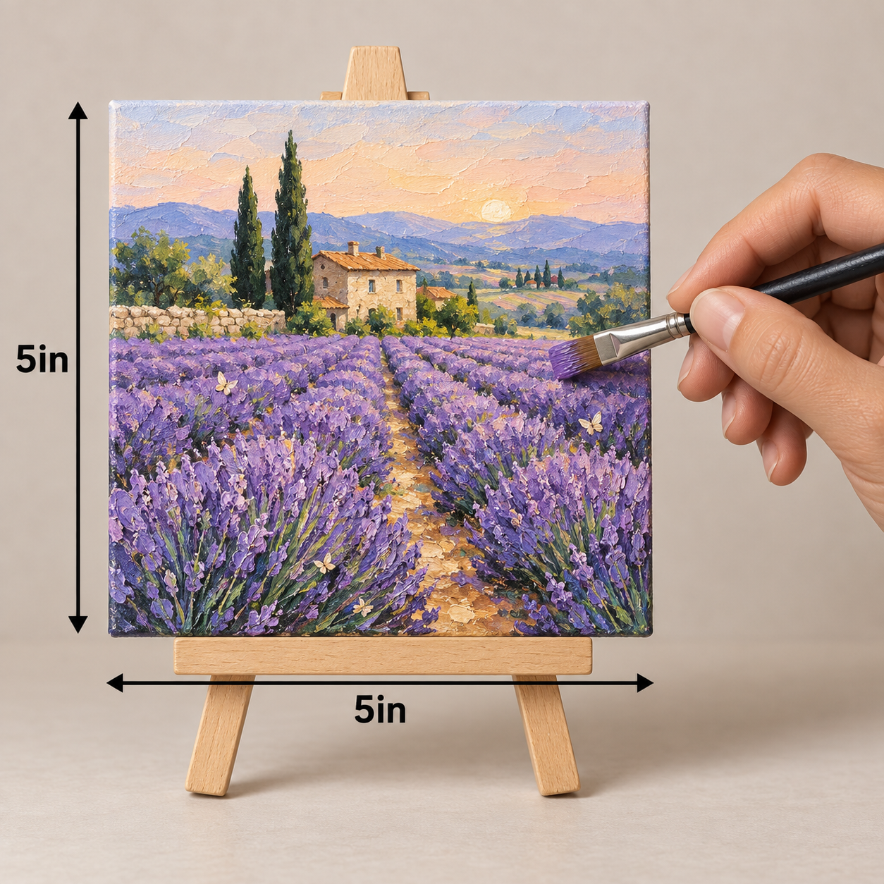 Lavender Path to the Hills – Textured Provence Canvas Art