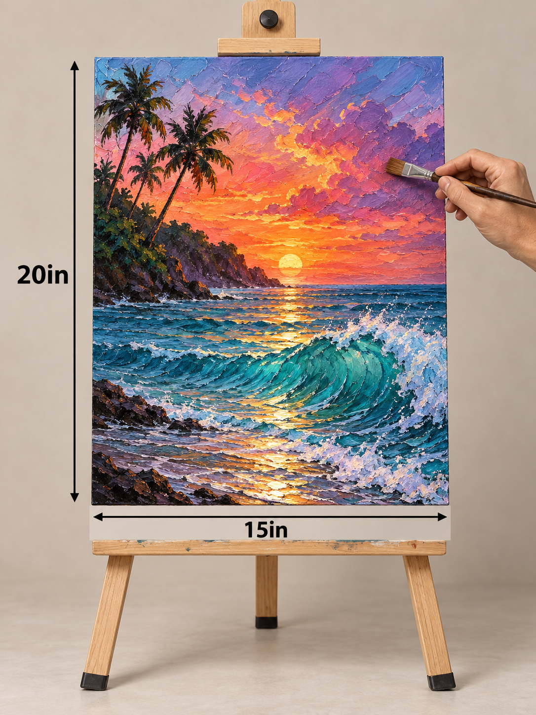 Tropical Sunset Wave – Vibrant Coastal Canvas Art