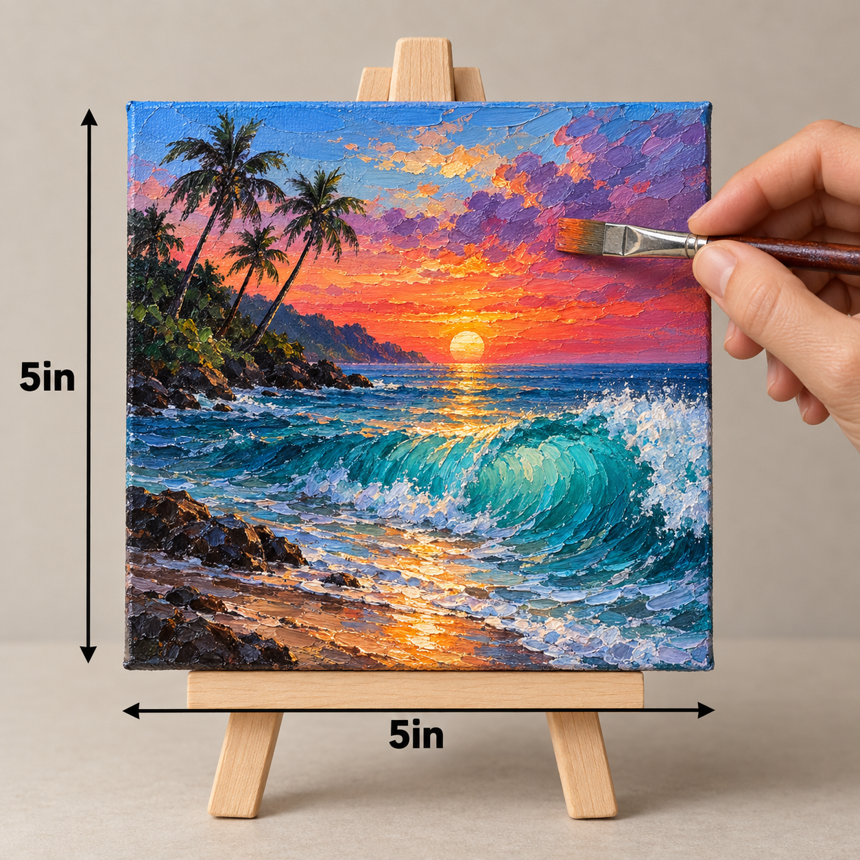 Tropical Sunset Wave – Vibrant Coastal Canvas Art