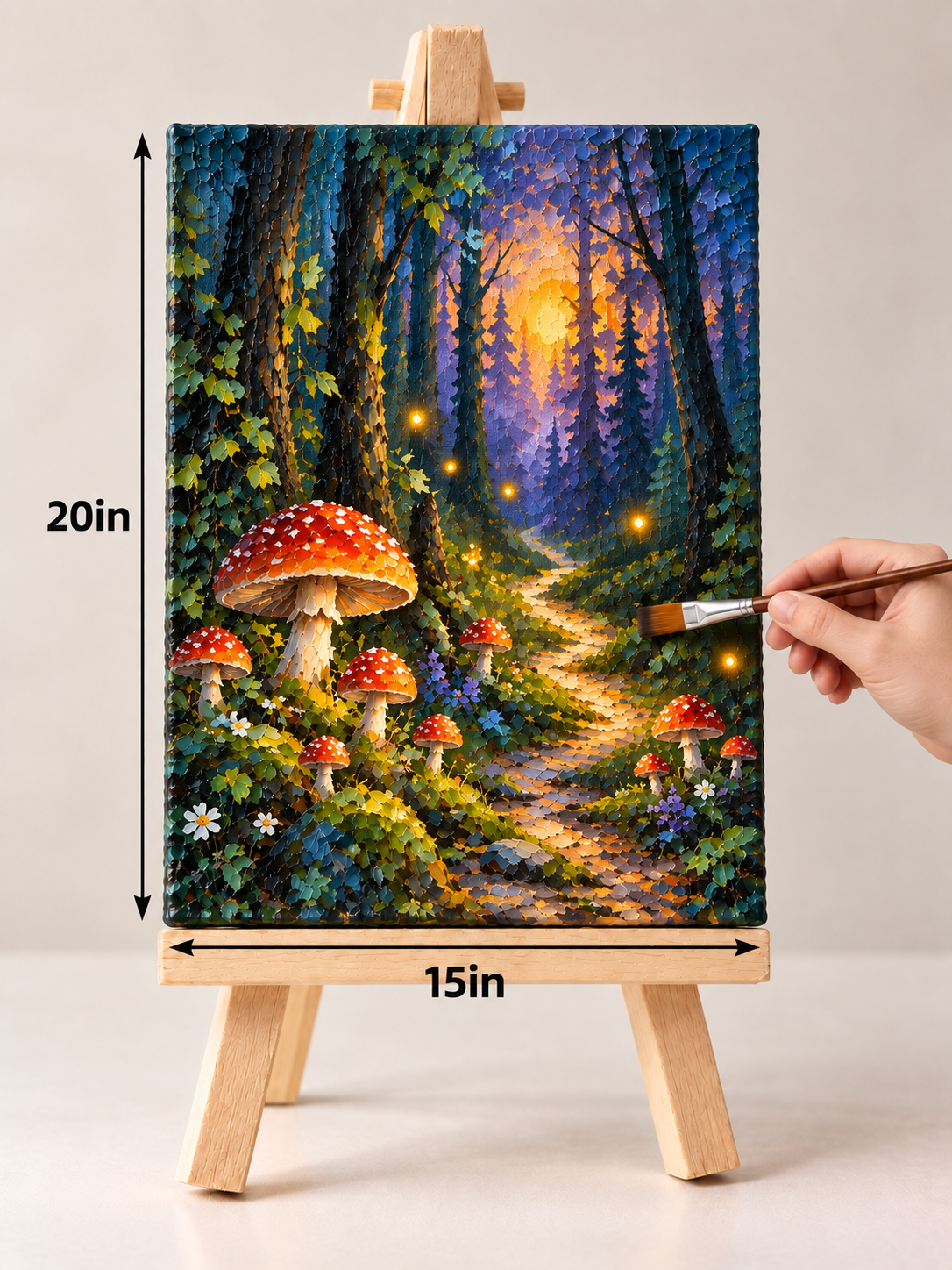 Enchanted Mushroom Forest – Whimsical Textured Canvas Art
