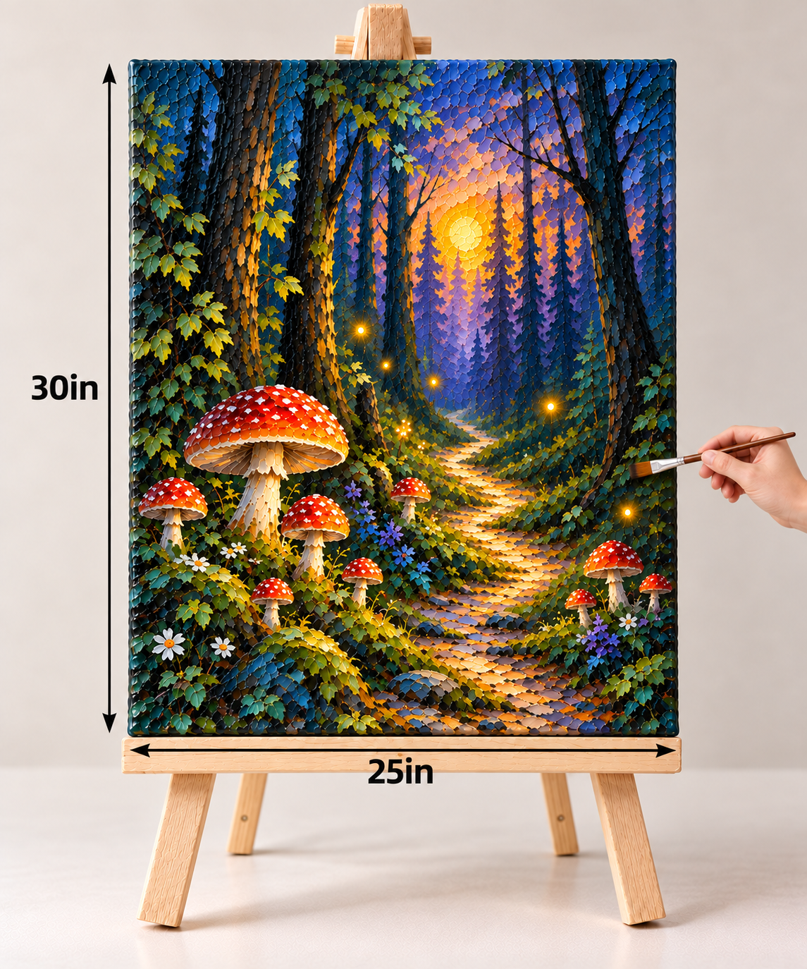 Enchanted Mushroom Forest – Whimsical Textured Canvas Art