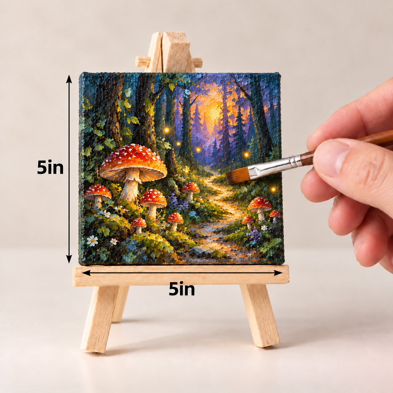 Enchanted Mushroom Forest – Whimsical Textured Canvas Art