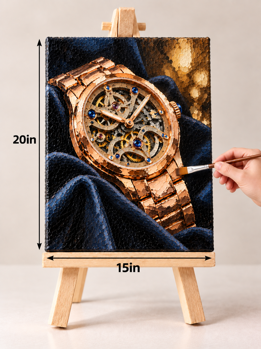 Rose Gold Skeleton Timepiece – Luxury Watch Canvas Art
