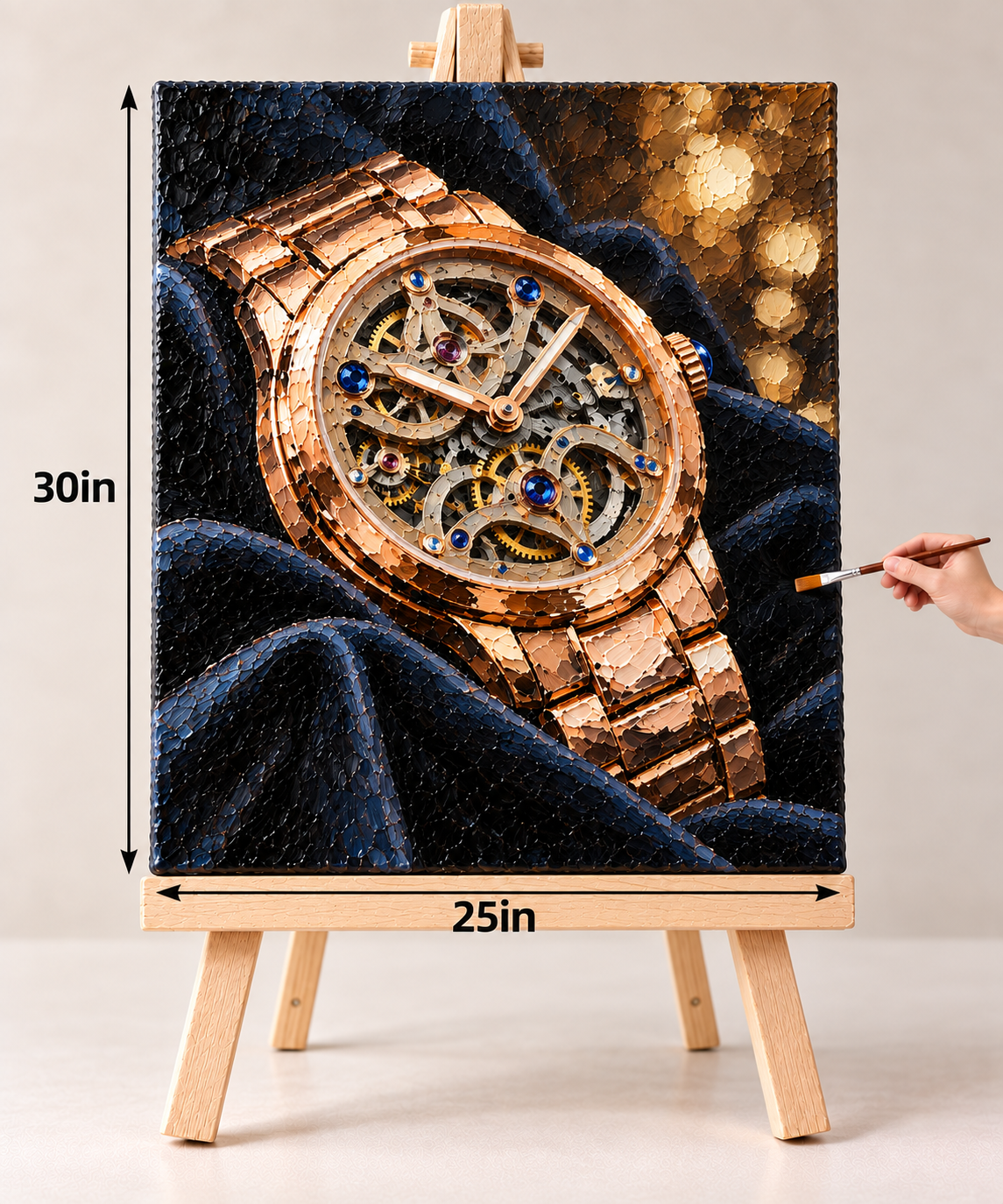 Rose Gold Skeleton Timepiece – Luxury Watch Canvas Art