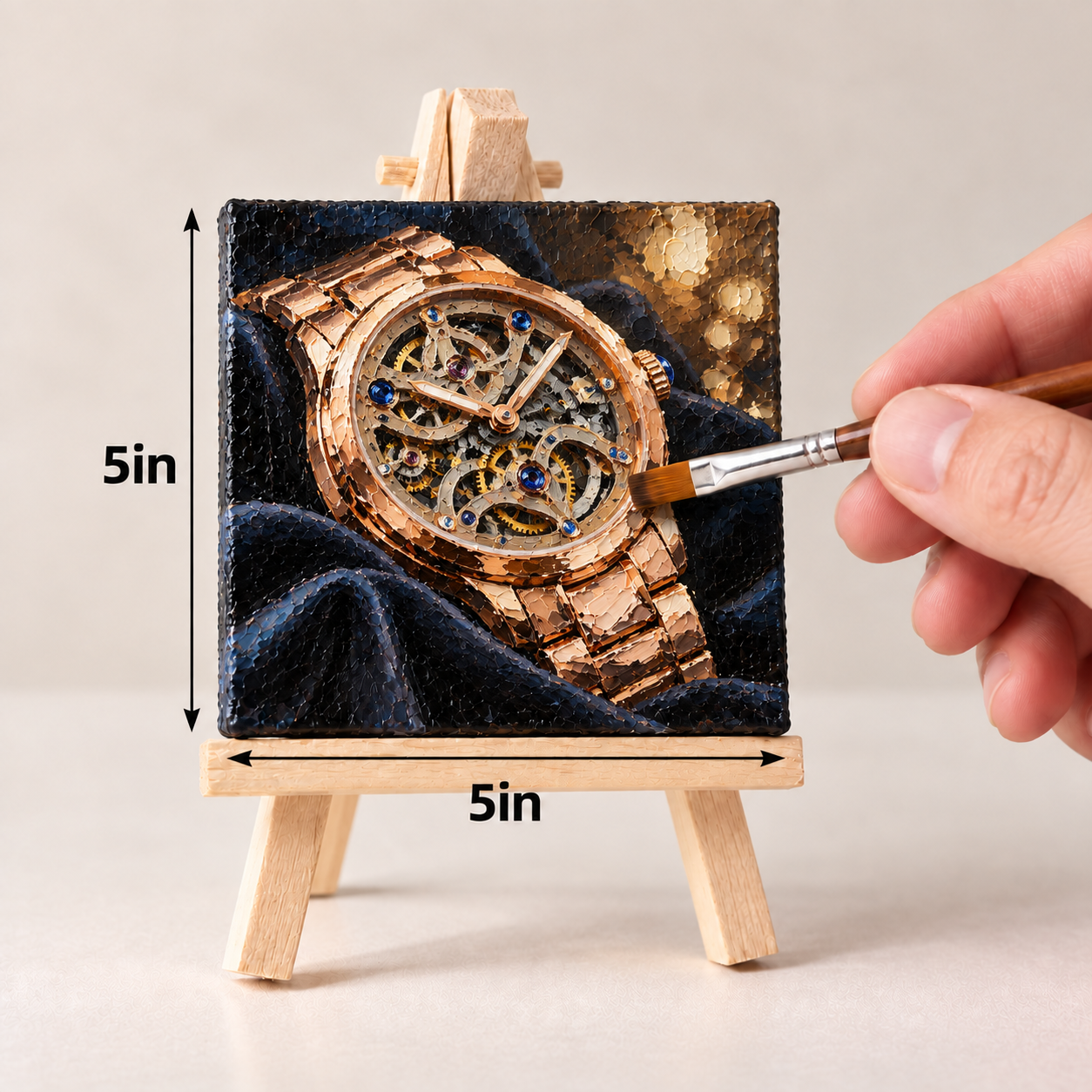 Rose Gold Skeleton Timepiece – Luxury Watch Canvas Art