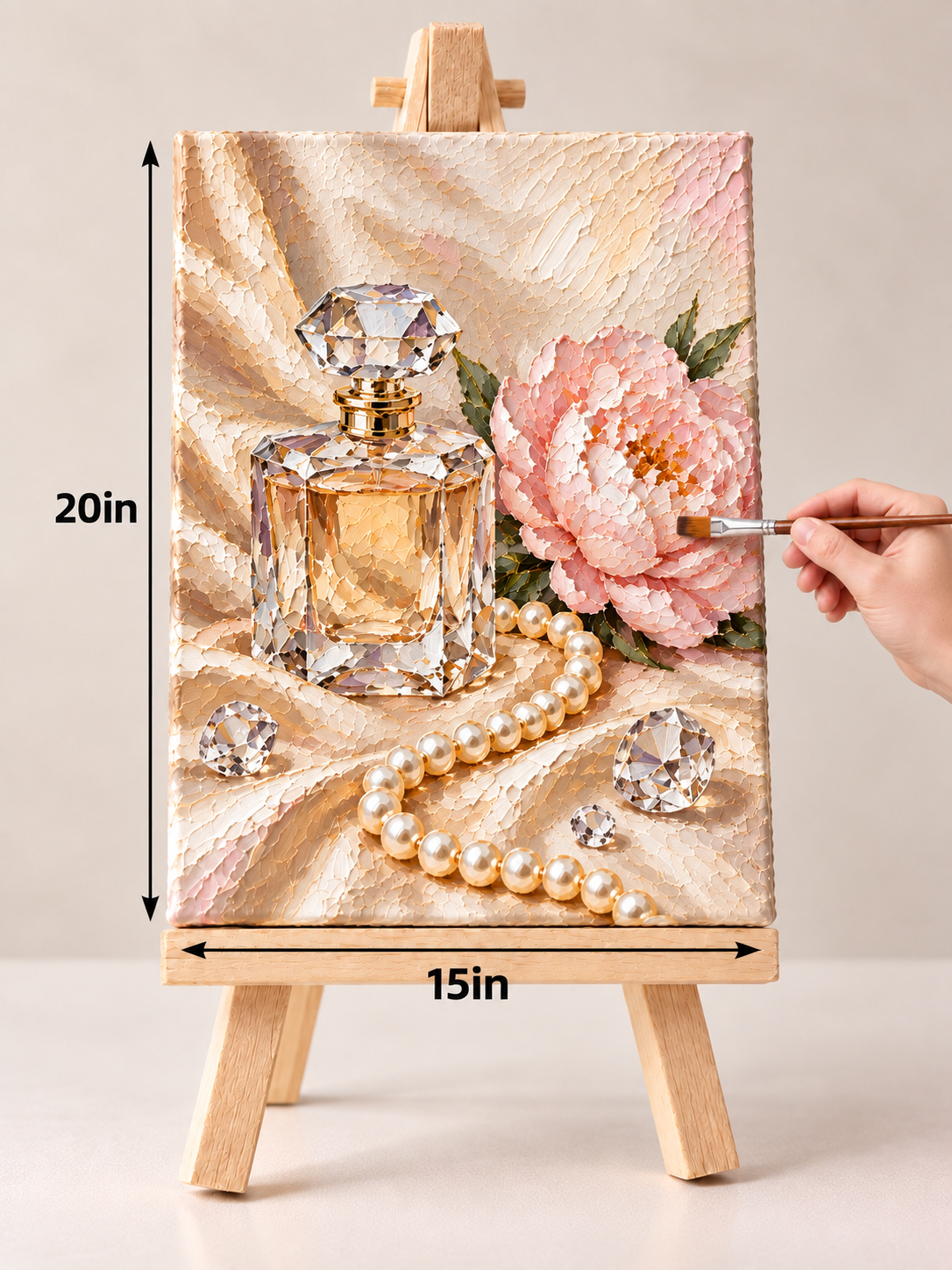 Crystal Perfume and Pearls – Elegant Vanity Canvas Art