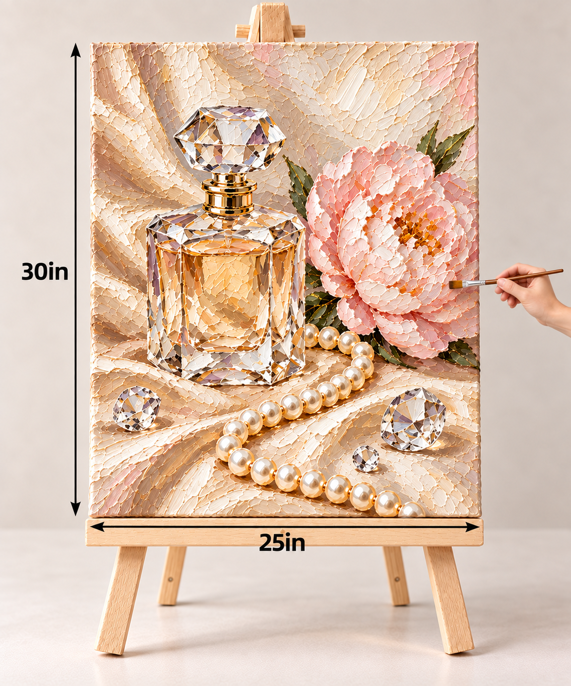 Crystal Perfume and Pearls – Elegant Vanity Canvas Art