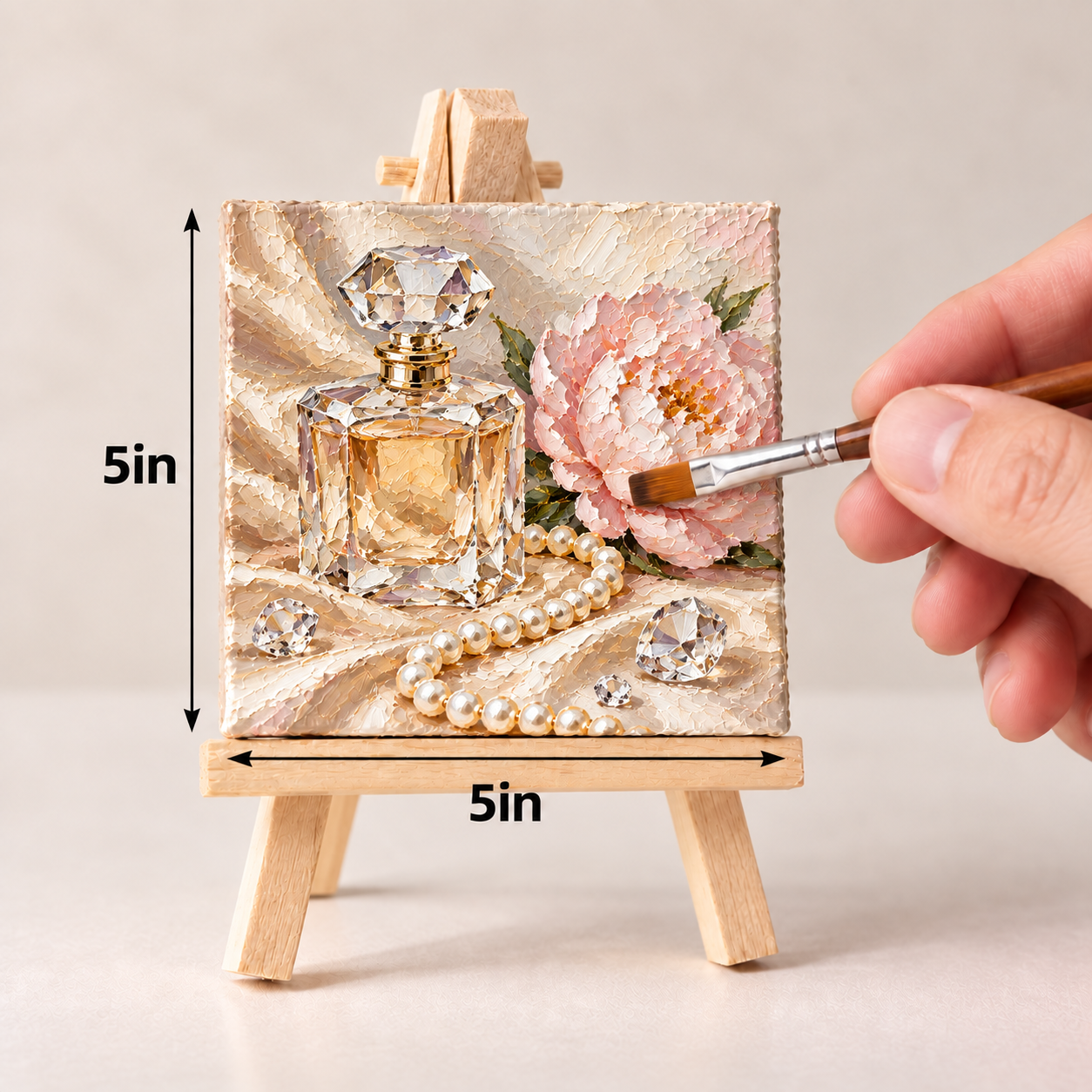 Crystal Perfume and Pearls – Elegant Vanity Canvas Art