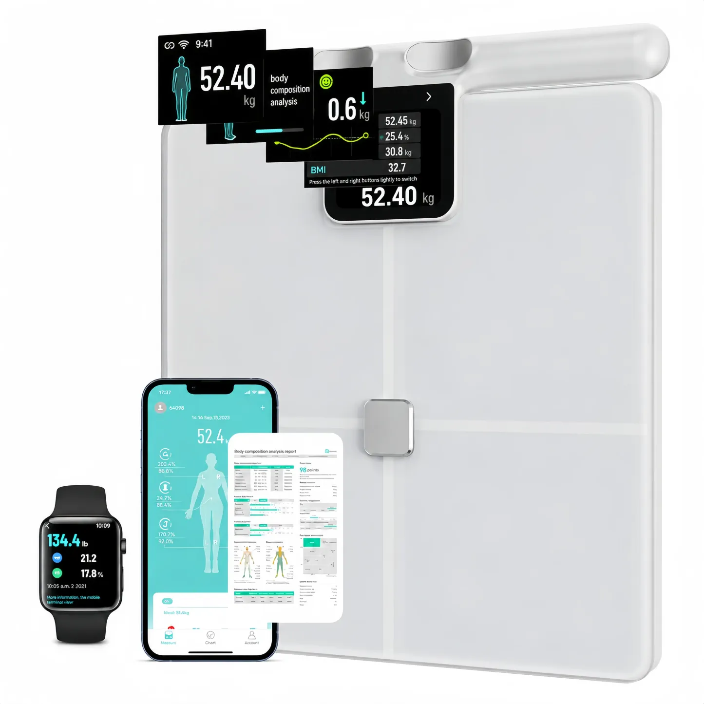 KEEPVA FitScan kroppsanalysevekt med 8 elektroder