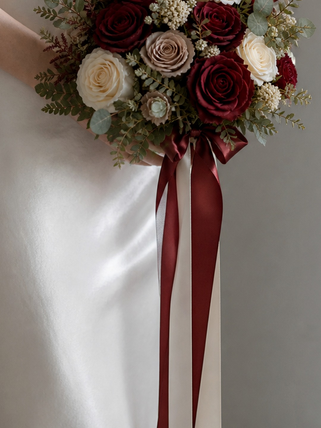 Vintage Red Rose Bridal Bouquet
