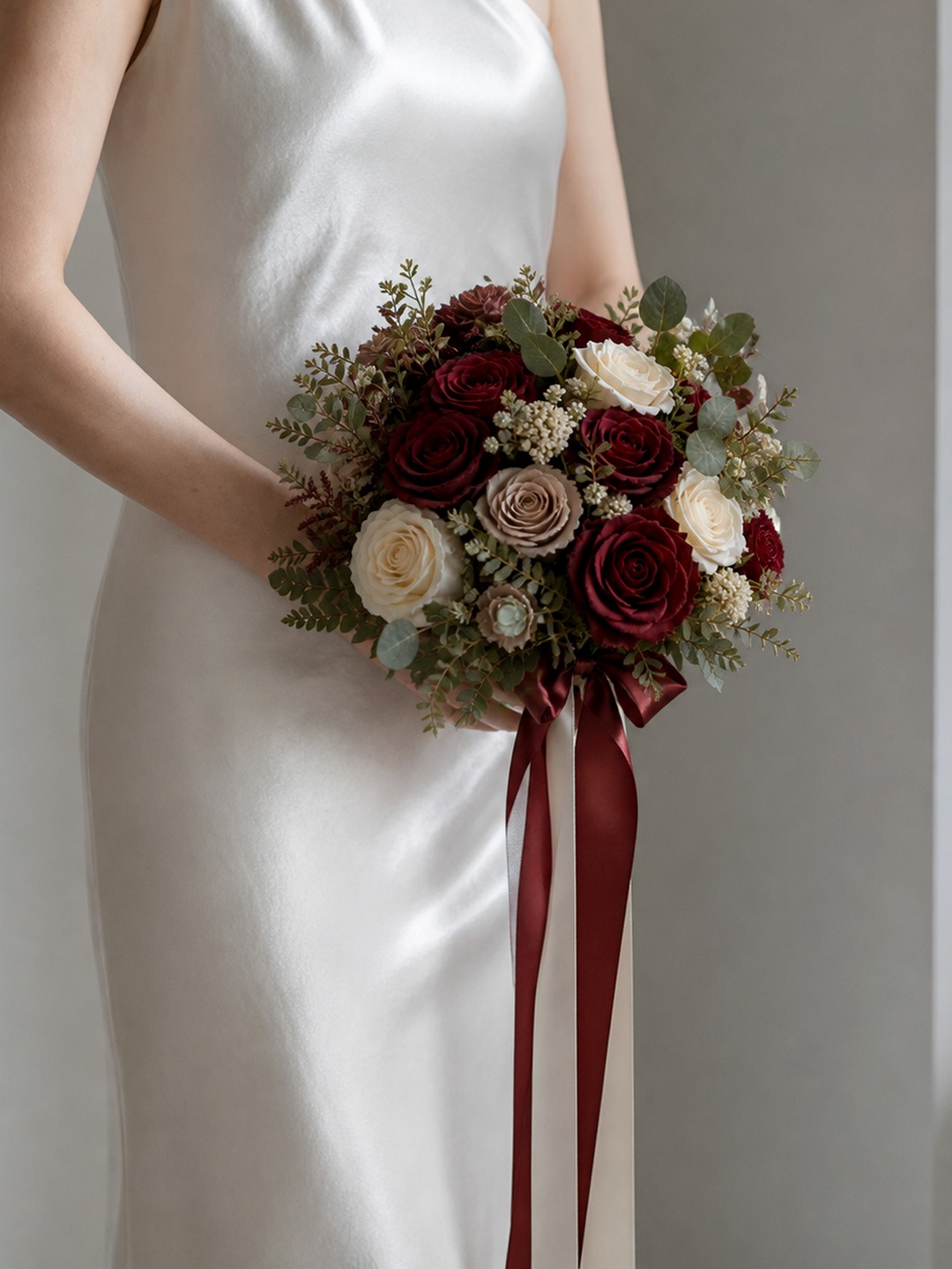 Vintage Red Rose Bridal Bouquet