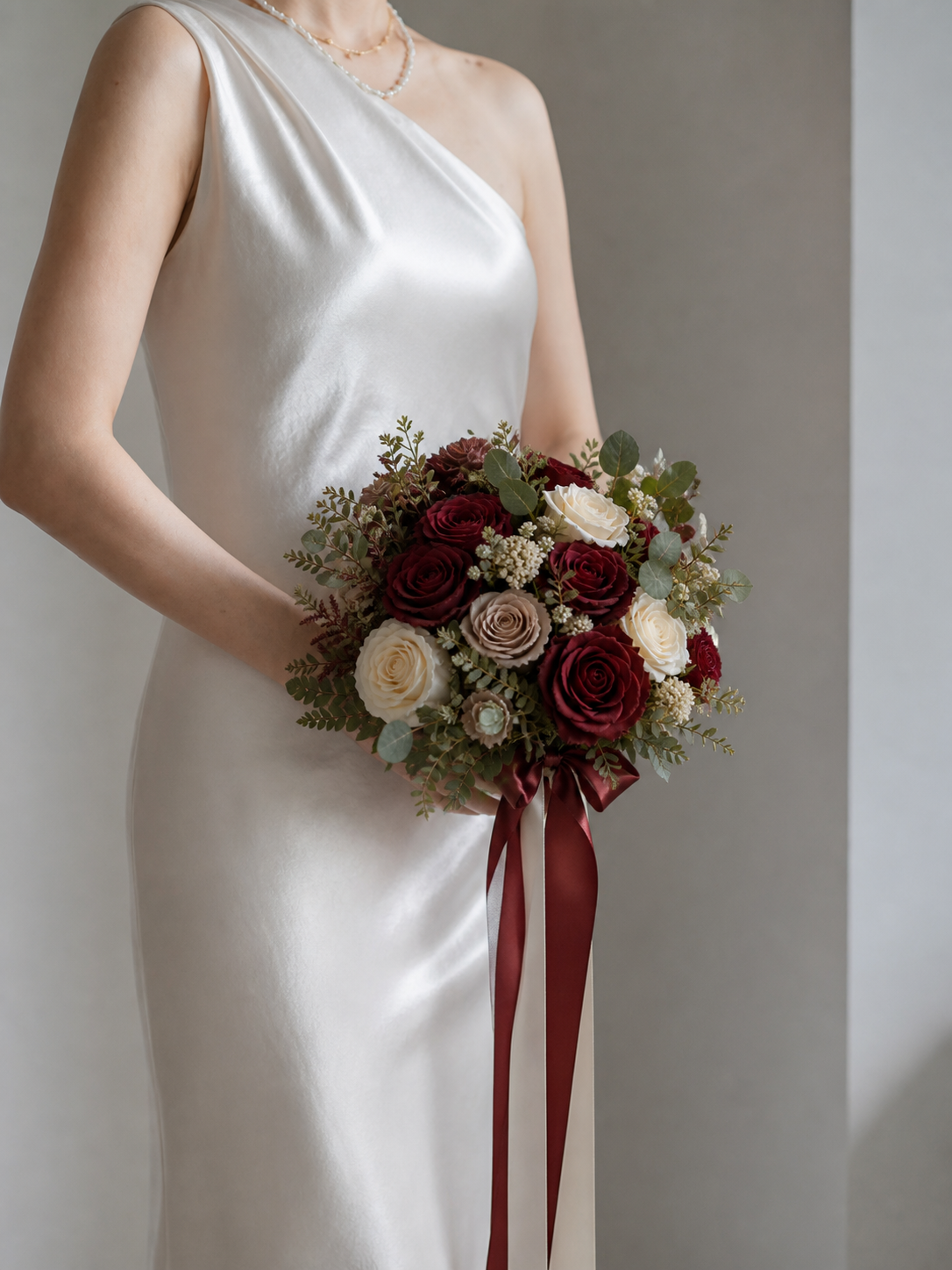 Vintage Red Rose Bridal Bouquet