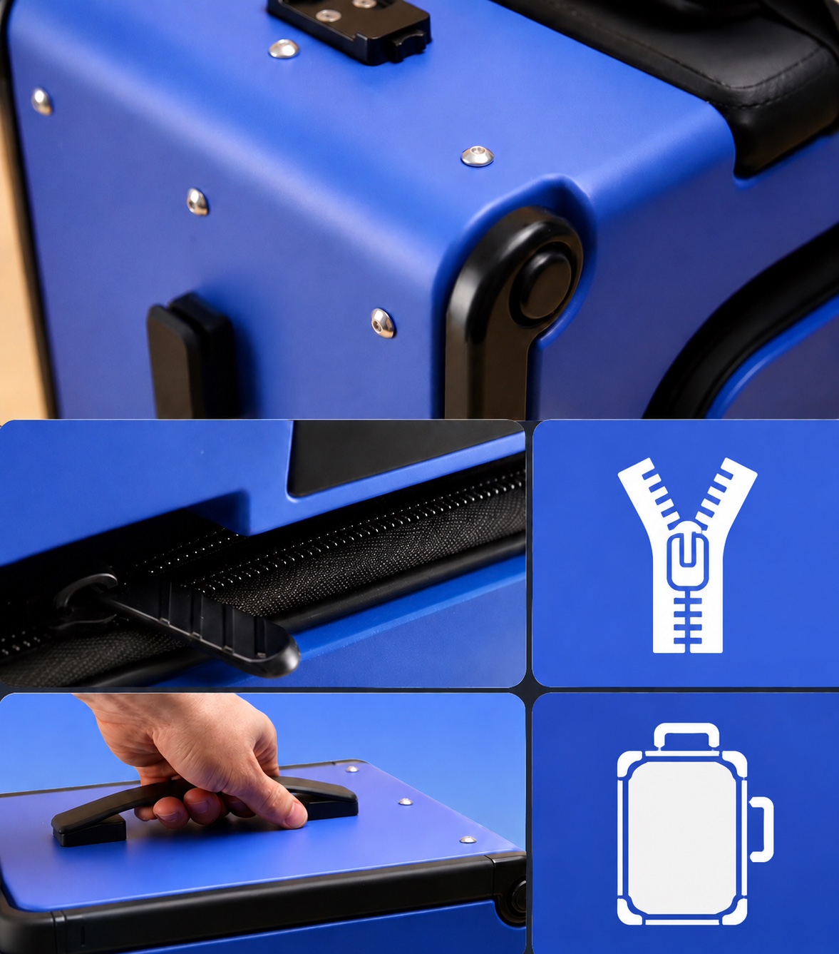 Durability details of The Trolley including zipper and handles