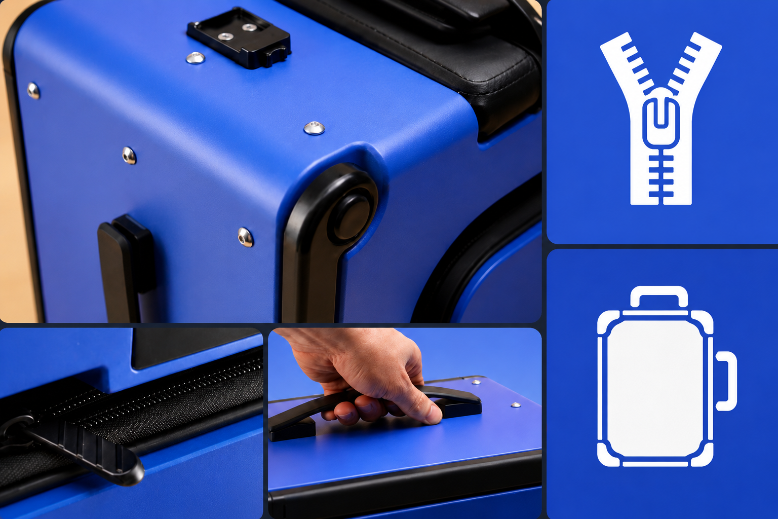 Durability details of The Trolley including zipper and handles