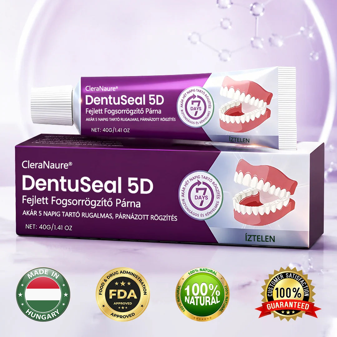 CleraNaure® DentuSeal 5D fejlett műfogsorrögzítő és párnázó ragasztó
