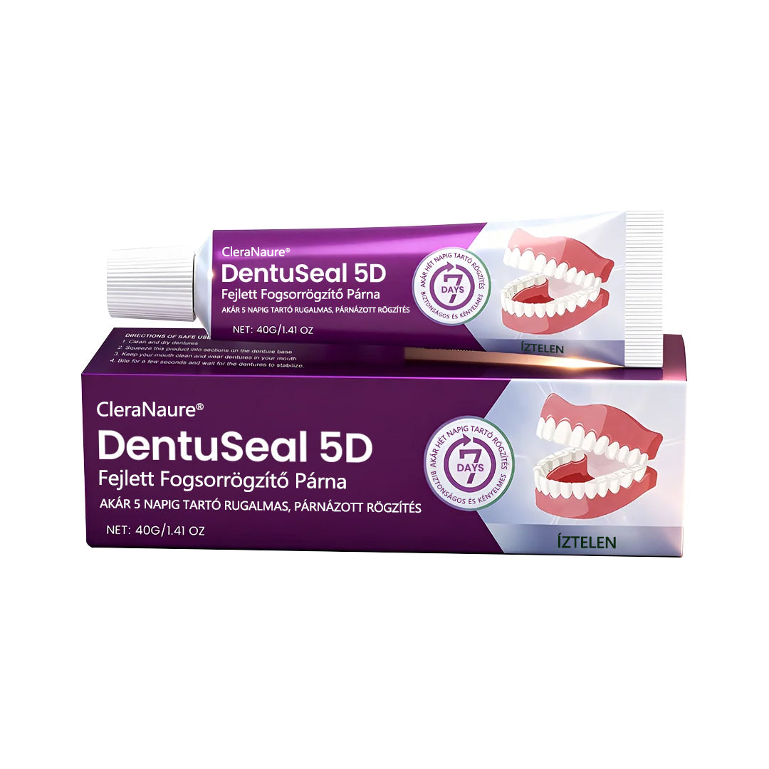 CleraNaure® DentuSeal 5D fejlett műfogsorrögzítő és párnázó ragasztó