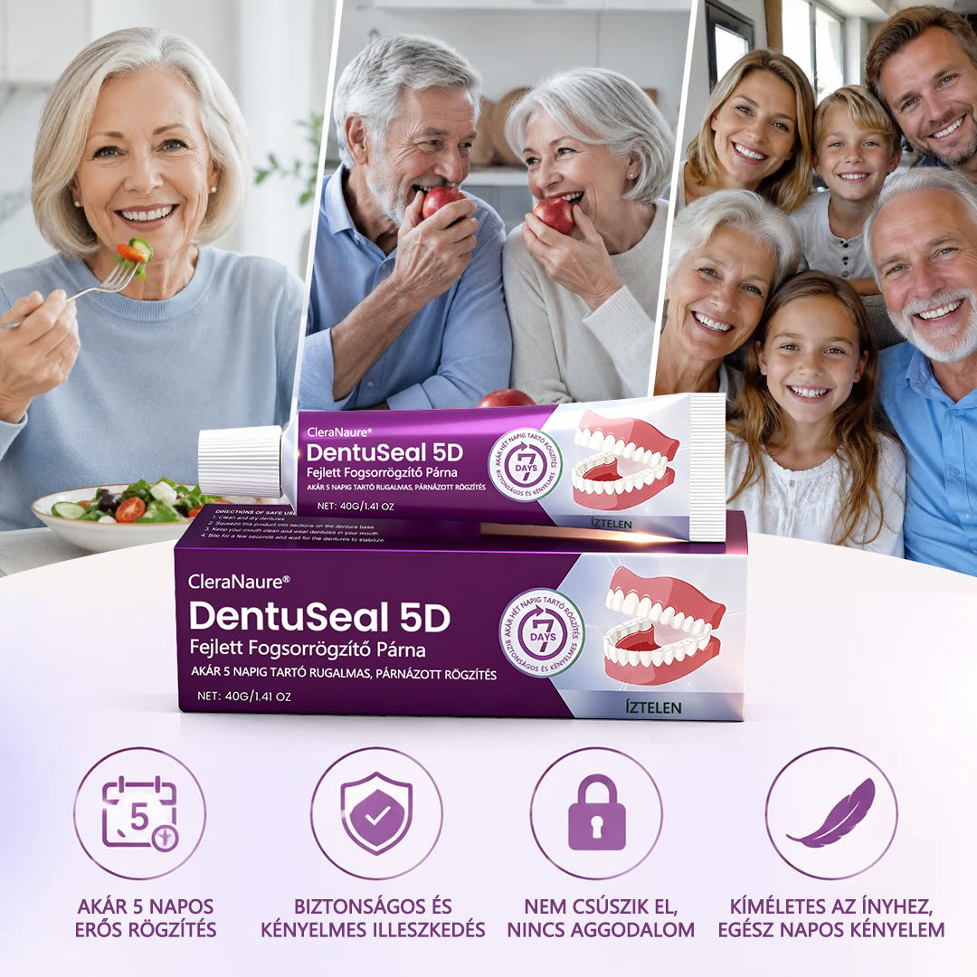 CleraNaure® DentuSeal 5D fejlett műfogsorrögzítő és párnázó ragasztó