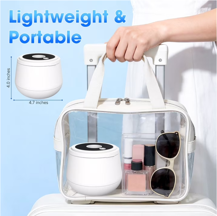 MQ Ultrasonic Retainer Cleaner Machine, 45kHz 200ML Dental Pod with Digital Timer & 4 Modes for Dentures, Night Guards, Braces, Aligners, White