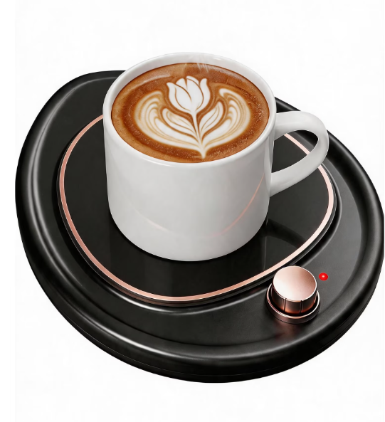 MQ Coffee Mug Warmer - Large Candle Warmer Plate, 2-Temp Setting (131℉ & 113℉) & Fast Heating, Elegant Desk Warmer for Coffee/Tea/Milk/Candle, Ideal Office Home Gift (Black)