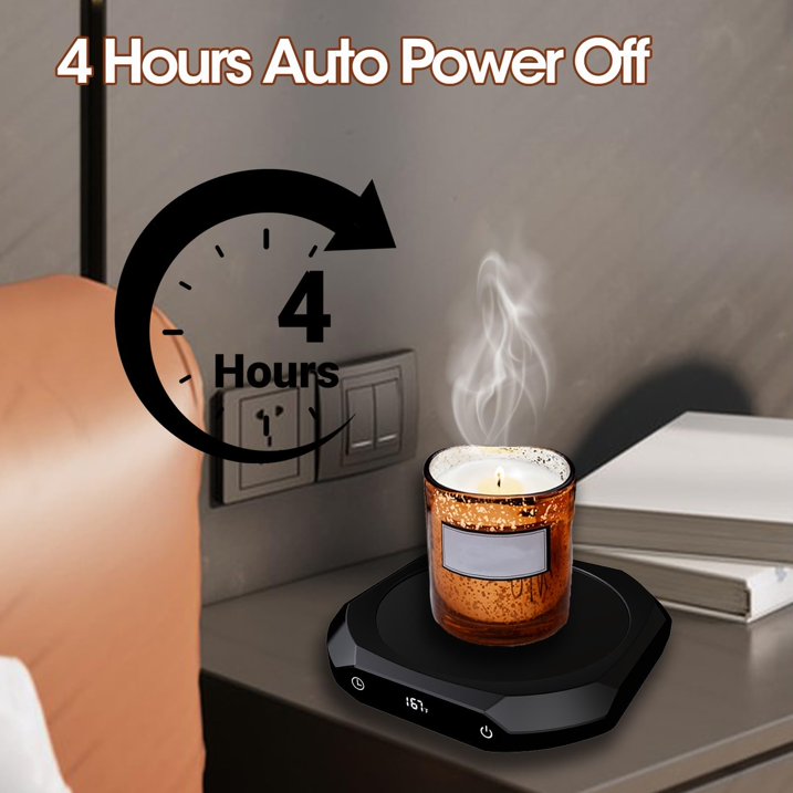 Black Mug Warmer, Coffee Warmer for Desk with 3 Temperature Settings (113°F/131°F/167°F), Cup Warmer for Tea, Milk with 1-12H Auto-off, Coffee, Tea and Milk Warmer for Office Home Desk Use
