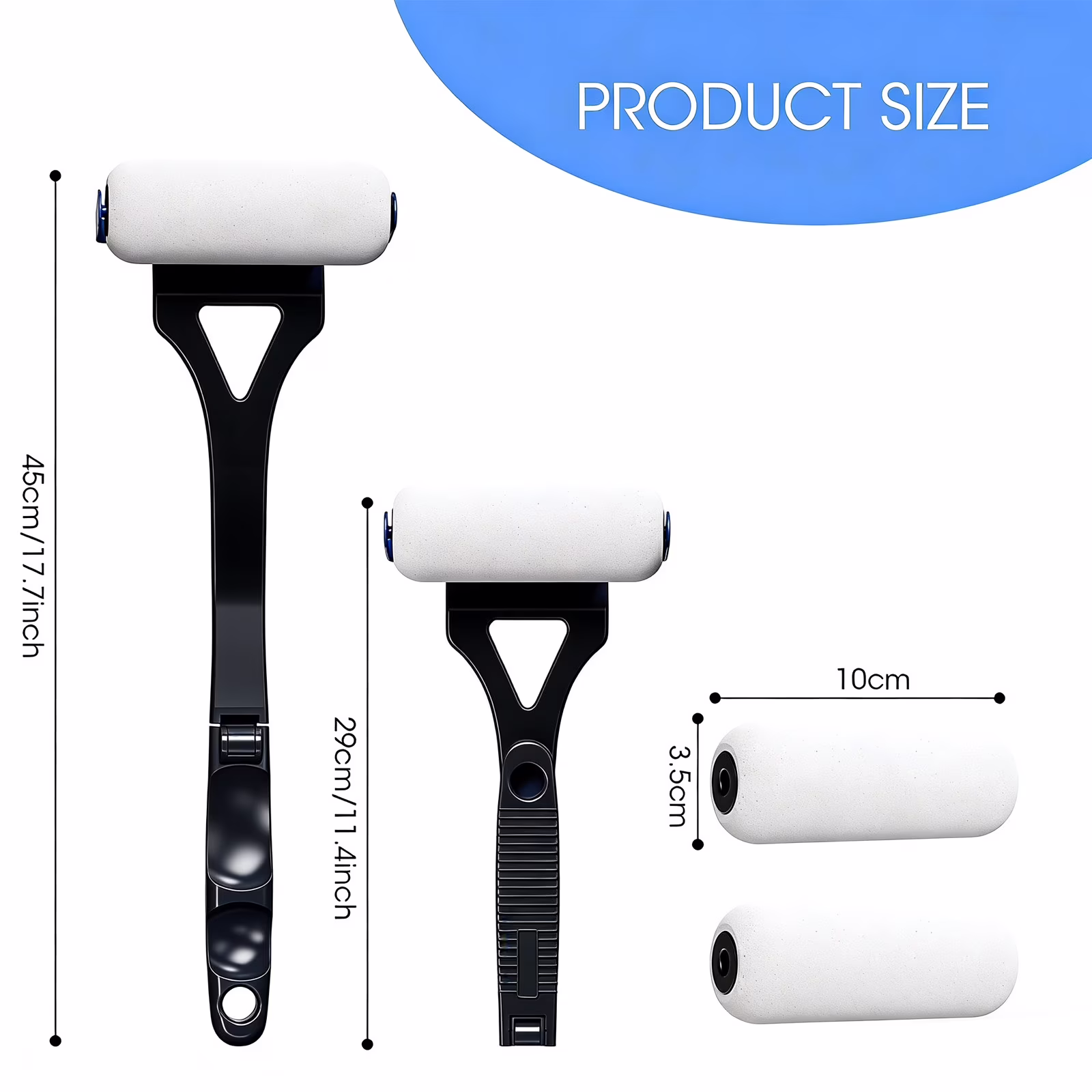 Back Lotion Applicator Long Handle, Foldable Lotion Applicator for Back Self Elderly Young, Lotion Applicator for Back Apply Lotion, Moisturizer, Cream, Ointment, Self Tanner, Black