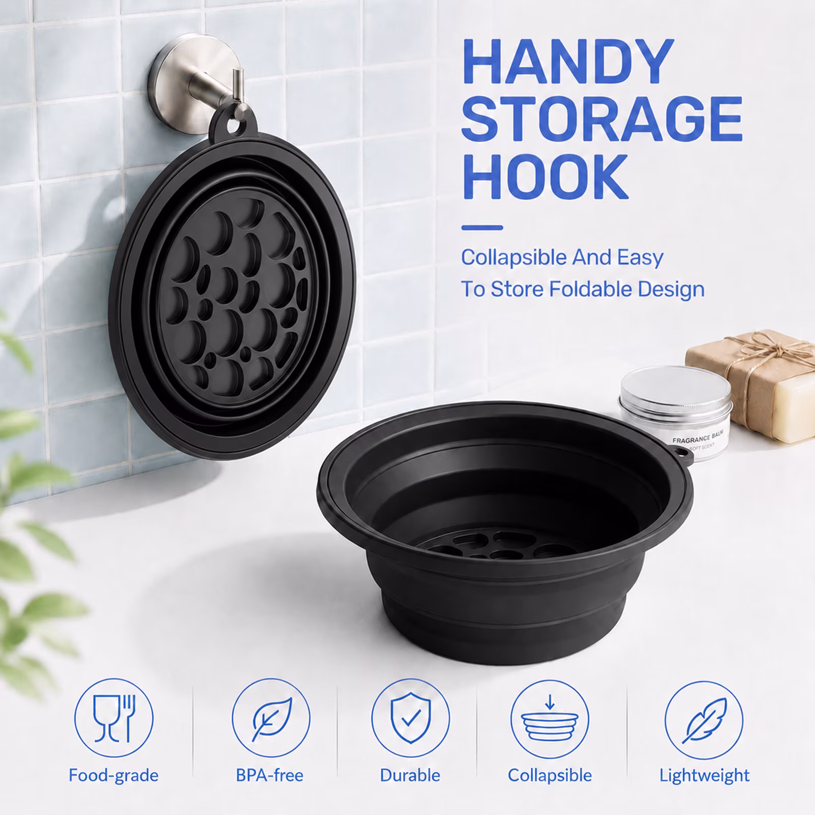 MQ Silicone Face Bowl for Ice with Built-In Icetray, Collapsible Ice Bowl for Face Bath at Home
