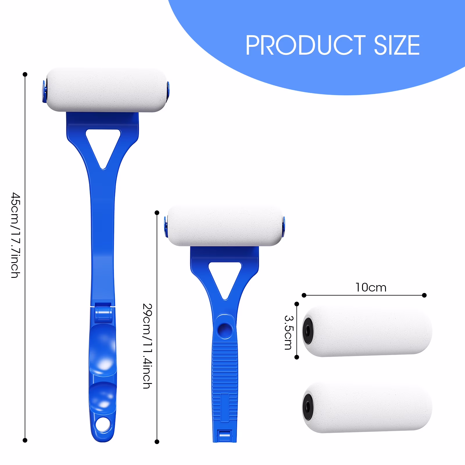 Lotion Applicator for Back Body, Back Lotion Applicator Long Reach Folding Handle, Sunscreen Application Roller Wands for Back Self Elderly, Seniors, Women and Men, Blue