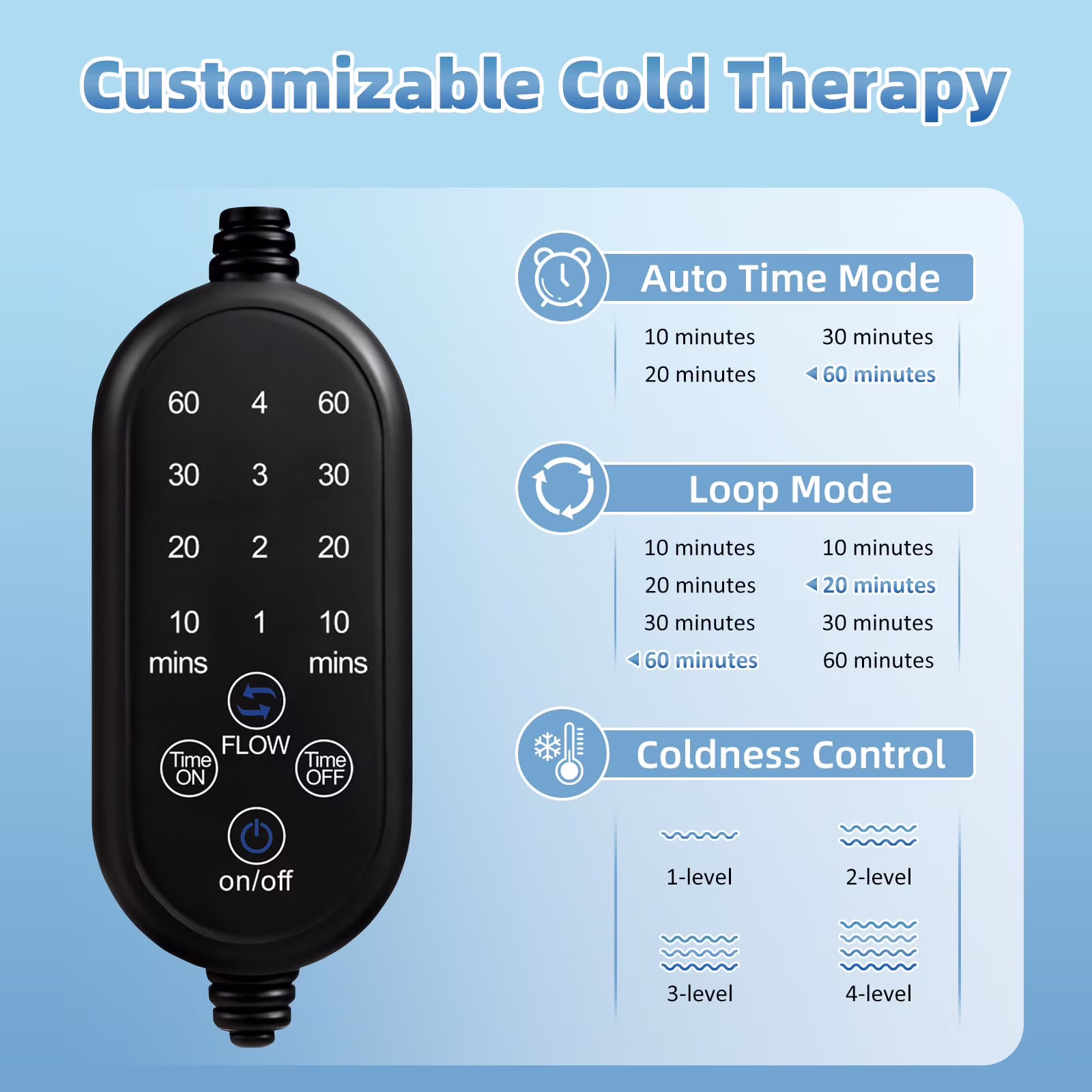 Cold Therapy Machine, Ice Machine for Knee After Surgery, cryotherapy Systerm with Pump, Adjustable Timer, Ideal for Knee Replacement Recovery, ACL,Swelling, Sprains, and Other Injuries (Blue)