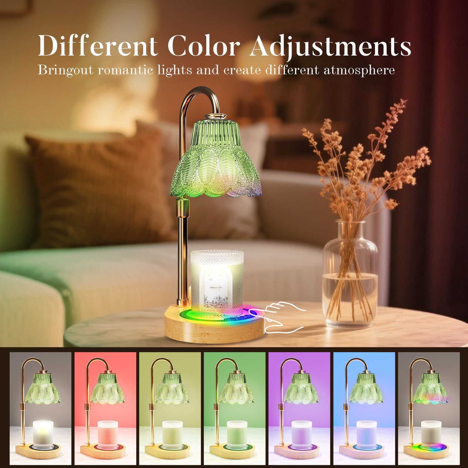 MQ Candle Warmer Lamp with Timer & Dimmer, Gift for Women Mom New Home Decor, Jar Wax Melt Warmer Includes 2 Bulbs