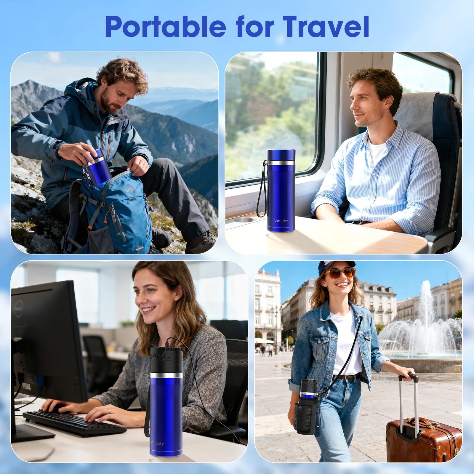 Insulin Pen Cooler Vial Travel Case TSA Approved Chargeable, Portable Electric Diabetes Medication Cooler for Travel 35-77°F Custom & Display Temperature Medical Cooler