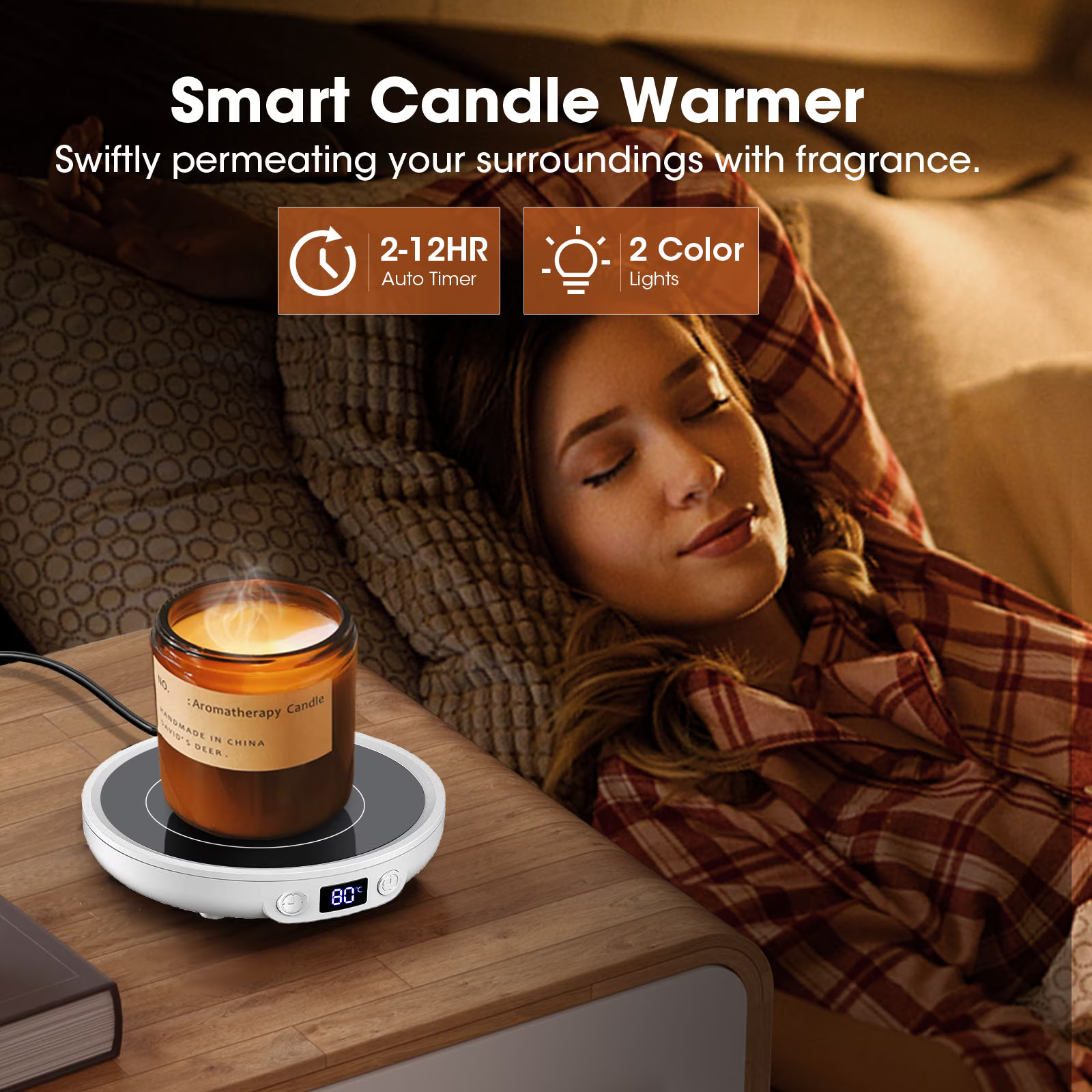 Mug Warmer Coffee Warmer for Desk with 3Temperature Control 130 ℉/150 ℉/176 ℉,2-12Hrs Auto Shut Off,Mug Warmer for Beverage, Coffe Cup Warmer for Home & Office White
