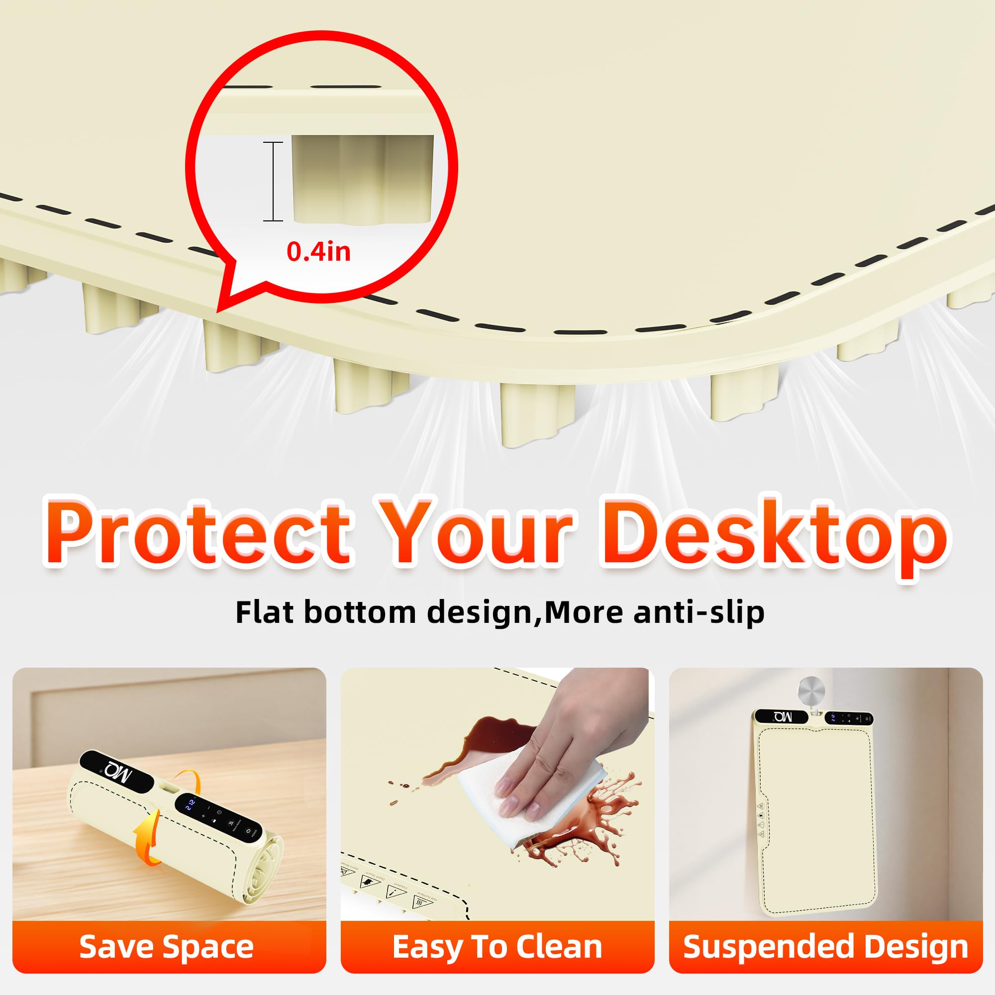 Food Warming Mat, Extra Large 39.4x15 Inches Fast Heating Silicone Electric Warming Tray with 7 Level Temp and 8H Timer, Roll-Up & Portable Warming Mat for Food, Chafing Dishes for Parties Buffet