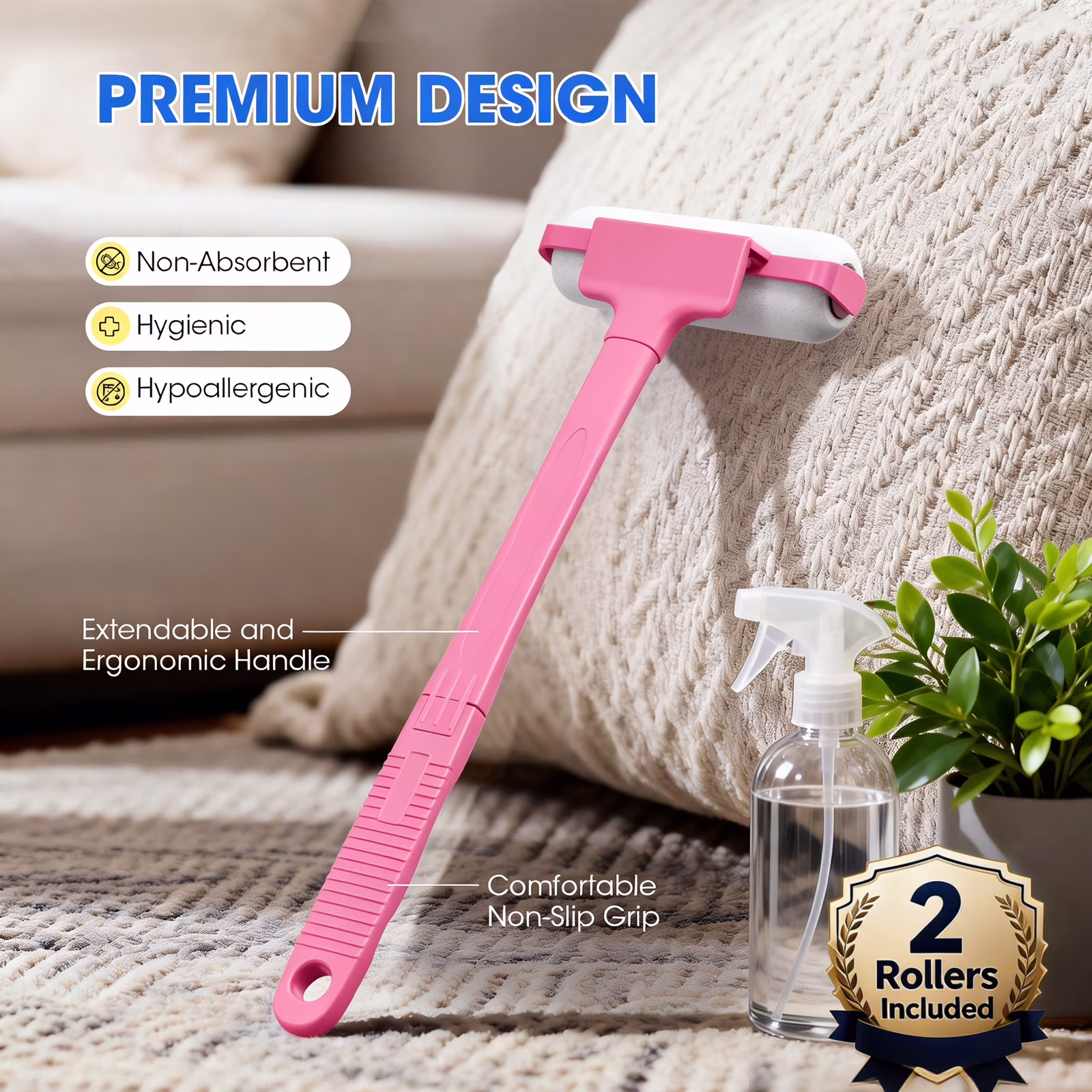 Lotion Applicator for Back Foldable, 17.5" Back Lotion Applicator Wands for Elderly/Seniors with Limited Mobility, Lotion Stick & Sunscreen Applicator for Skin Cream, Oils & More, Pink