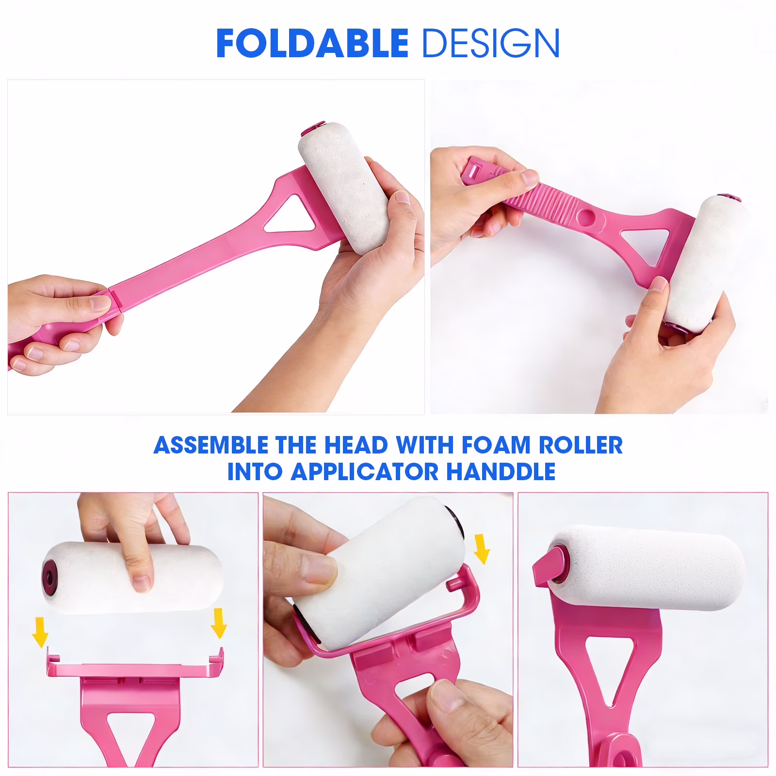 Lotion Applicator for Back Foldable, 17.5" Back Lotion Applicator Wands for Elderly/Seniors with Limited Mobility, Lotion Stick & Sunscreen Applicator for Skin Cream, Oils & More, Pink