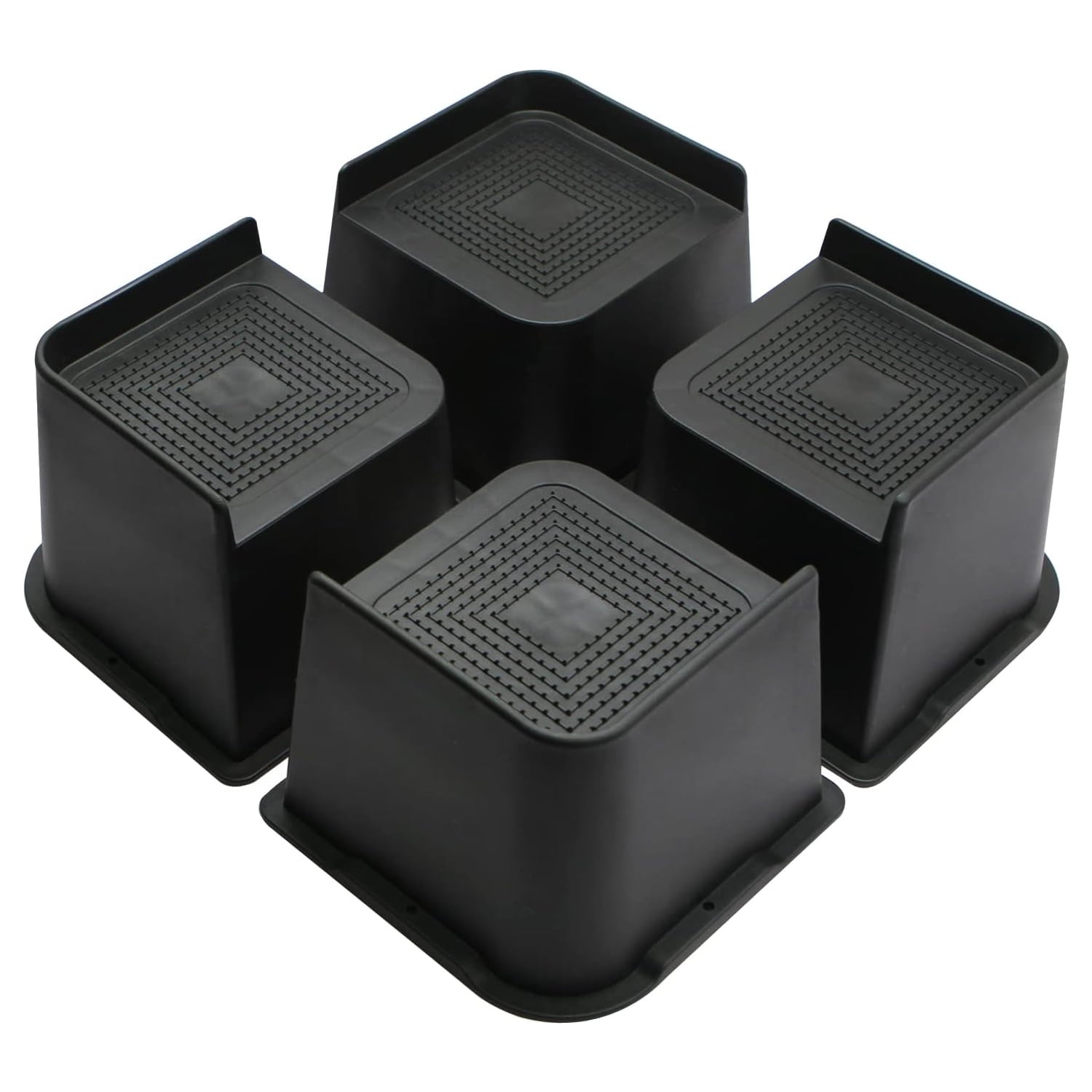 MQ Bed Risers 4 Inch 4 Pack Black Support 7000LBs, Oversized Furniture Risers for Dorm Beds Frame, Sofa, Desk, Couch, Chairs Legs