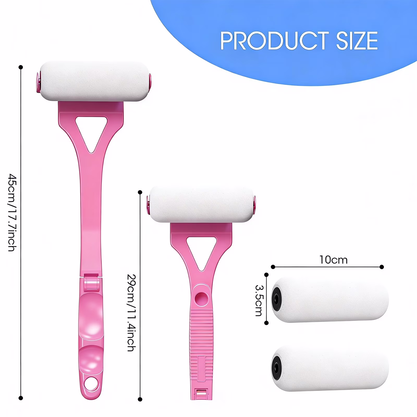 Lotion Applicator for Back Foldable, 17.5" Back Lotion Applicator Wands for Elderly/Seniors with Limited Mobility, Lotion Stick & Sunscreen Applicator for Skin Cream, Oils & More, Pink