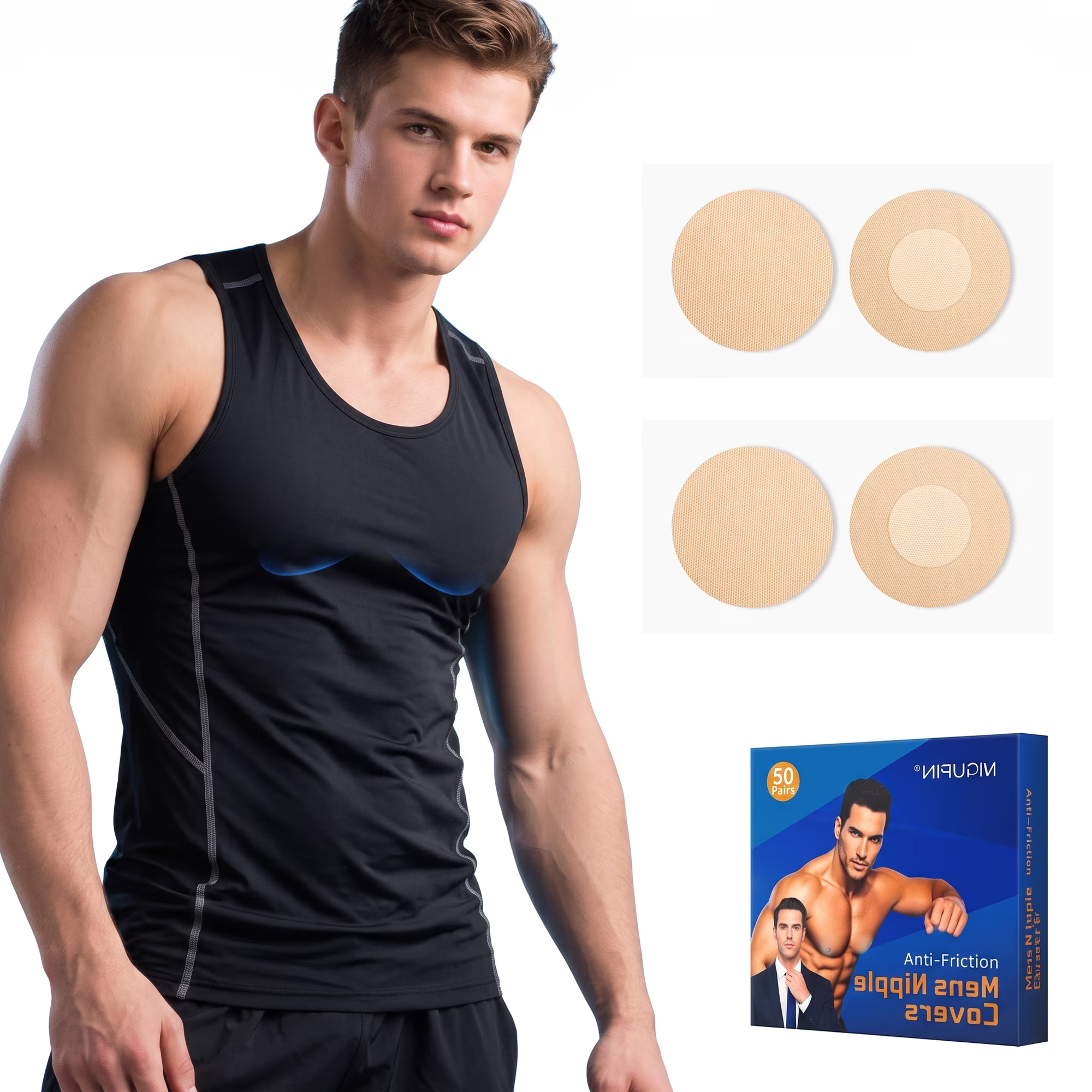 MQ Nipple Covers for Men, 100Pcs(50 Pairs),Running Nipple Covers Men,Anti-Chafing Mens Covers for Sports and Daily
