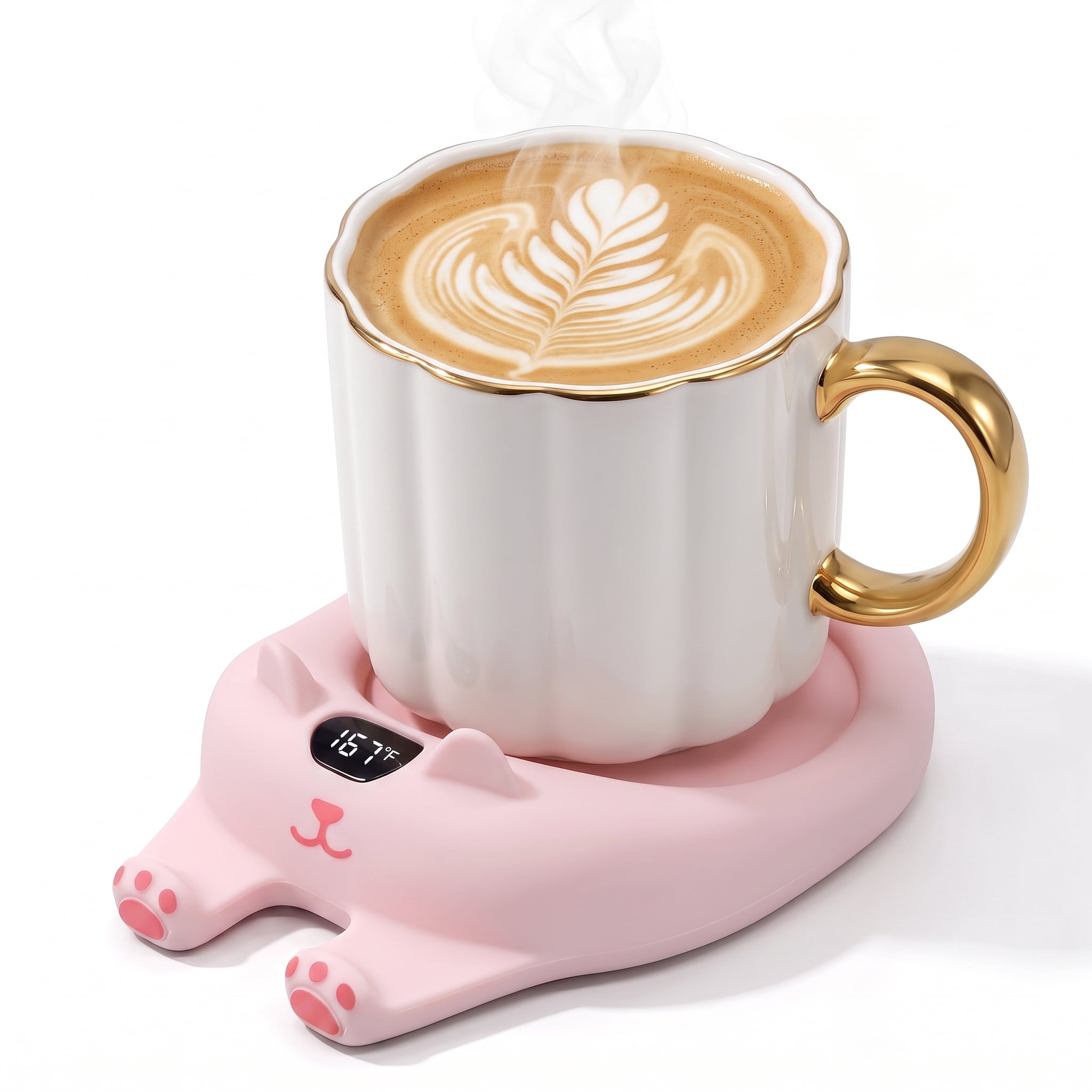 MQ Mug Warmer for Desk, 3 Temp Settings Coffee Cup Warmer, Electric Plate with Auto Shut off for Coffee, Tea, Water, Milk and Cocoa