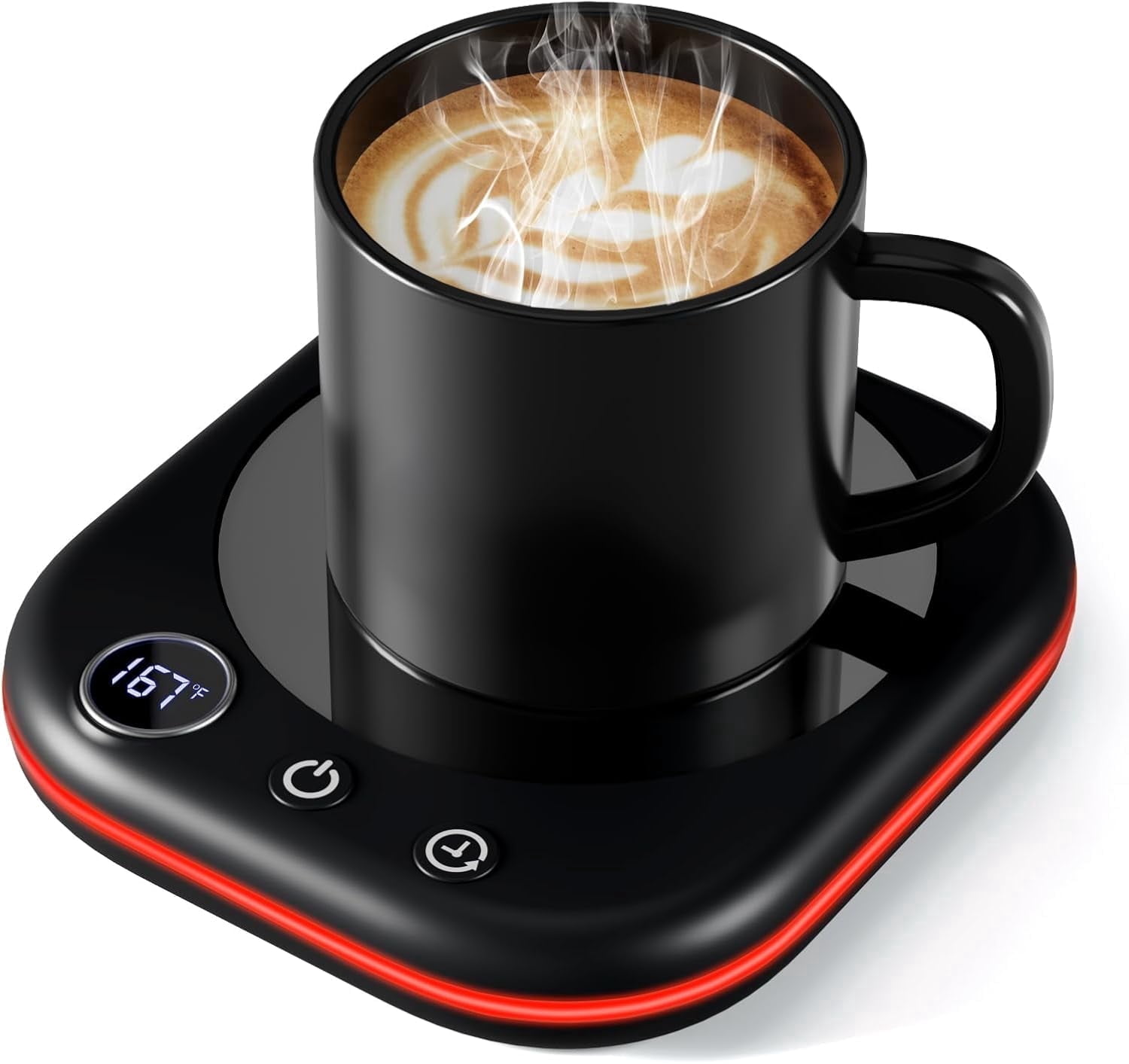 Mug Warmer,40W Coffee Mug Warmer for Desk with Temperature Display, 4H Auto Shut Off, 3 Temp Settings & 1-12H Timer, Smart Electric Beverage Warmer for Coffee, Tea, Water, Milk and Coco(Black)