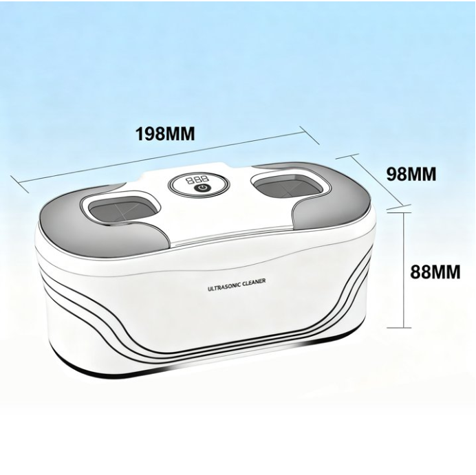MQ Ultrasonic Jewelry Cleaner, 48KHz 400ML, UV Light & LED Display, 3 Cleaning Modes for Jewelry, Eyeglasses, Dentures, Black