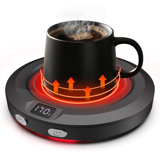 Coffee Mug Warmer for Desk -Auto Shut Off, 3 Heat Settings, Keep Your Coffee Warm for Office Hours, Perfect Coffee Lovers Gift Idea with 12-Hour-Timer, LED Light and Temperature Control (Black)