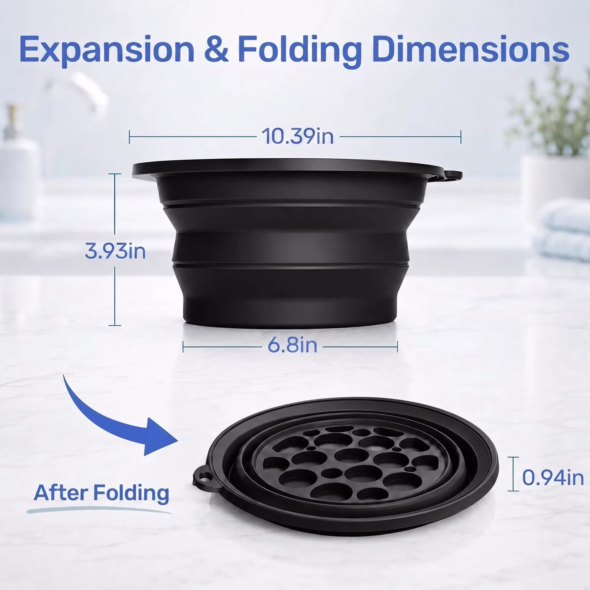MQ Silicone Face Bowl for Ice with Built-In Icetray, Collapsible Ice Bowl for Face Bath at Home