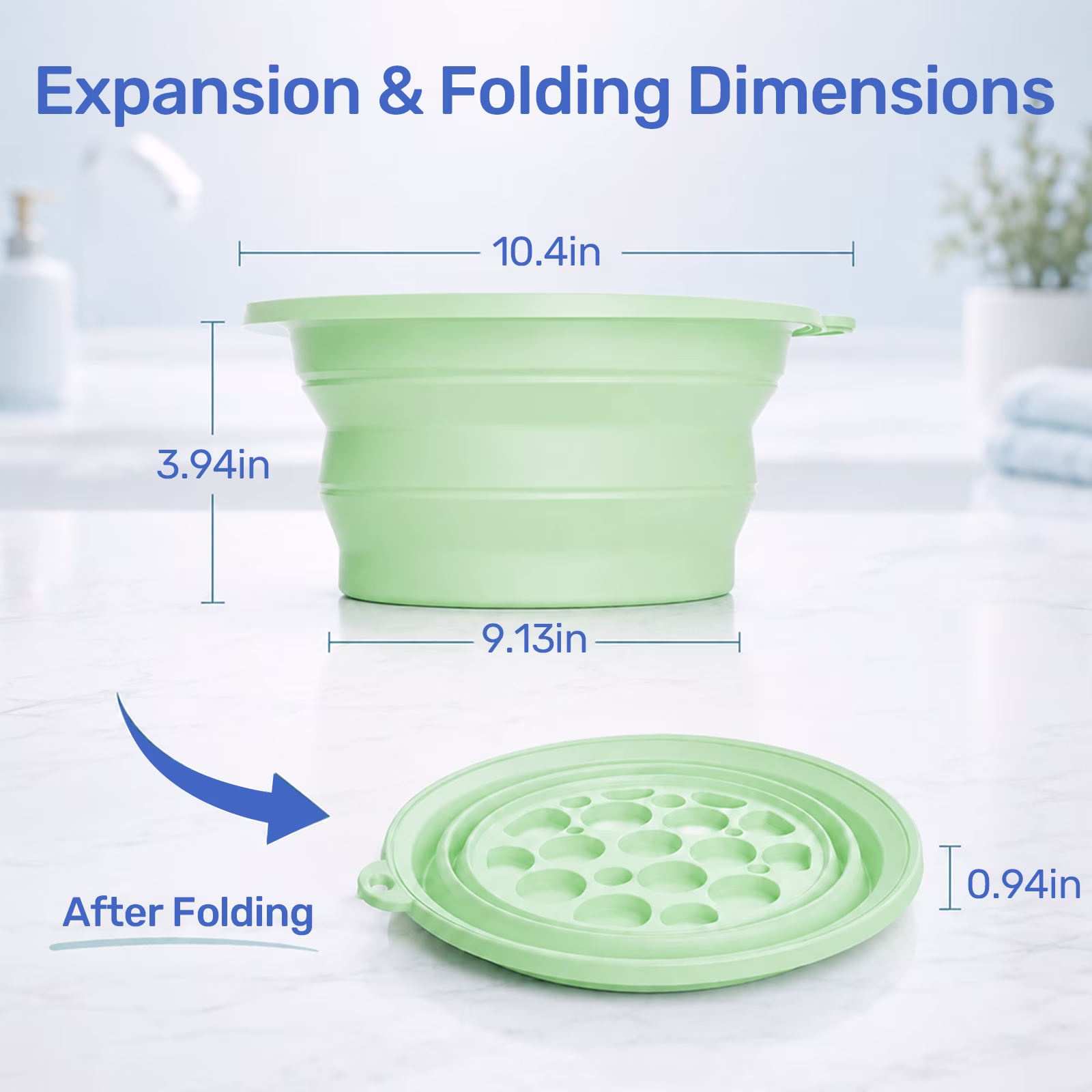 MQ Silicone Face Bowl for Ice with Built-In Icetray, Collapsible Ice Bowl for Face Bath at Home