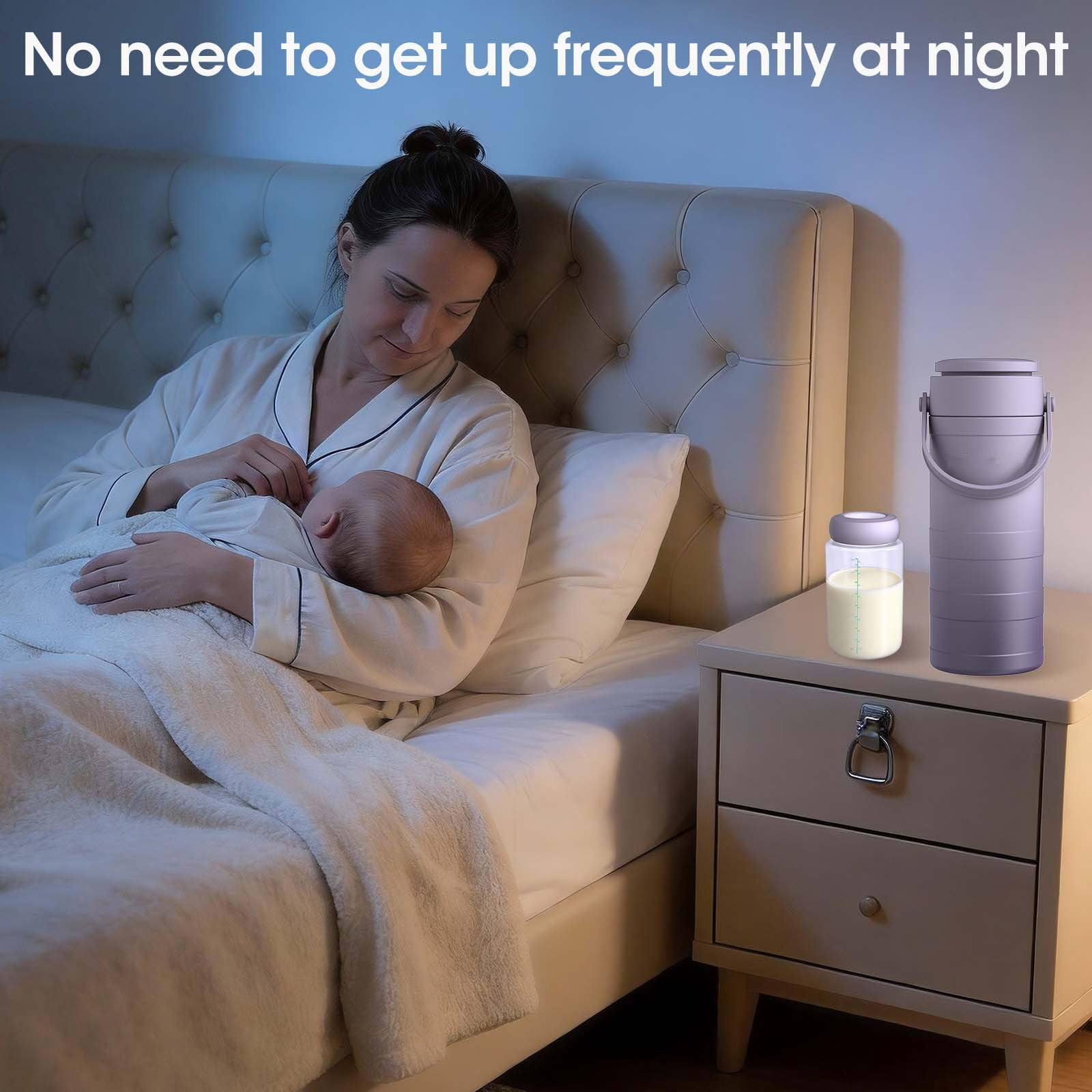 MQ Breast Milk Cooler 20oz with Temperature Display 24Hours 360° Total Cooling Milk Bottle Storage Cooler Breast Milk Cooling Cup for Travel Outdoor (Purple)