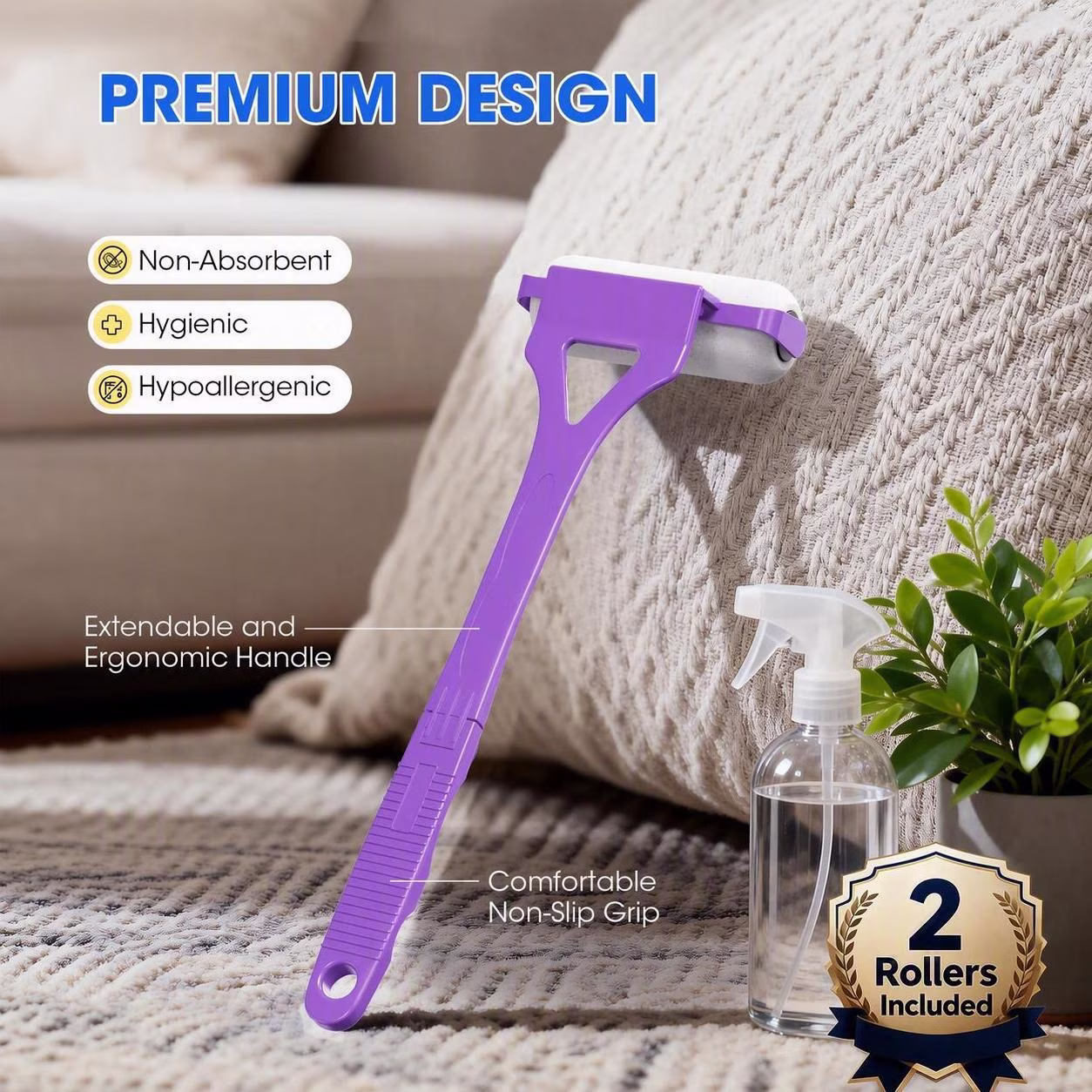 MQ Lotion Applicator for Back Body, Back Lotion Applicator Long Reach Folding Handle, Sunscreen Application Roller Wands for Back Self Elderly, Seniors, Women and Men, Purple