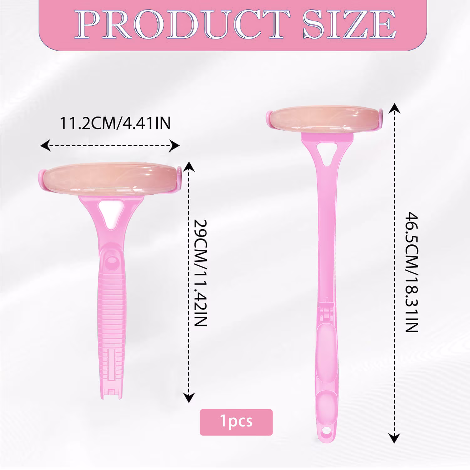 MQ Lotion Applicator for Back Body, Resin Back Lotion Applicator Long Reach Folding Handle, Sunscreen Application Roller Wands for Back Self Elderly, Seniors, Women and Men,Pink