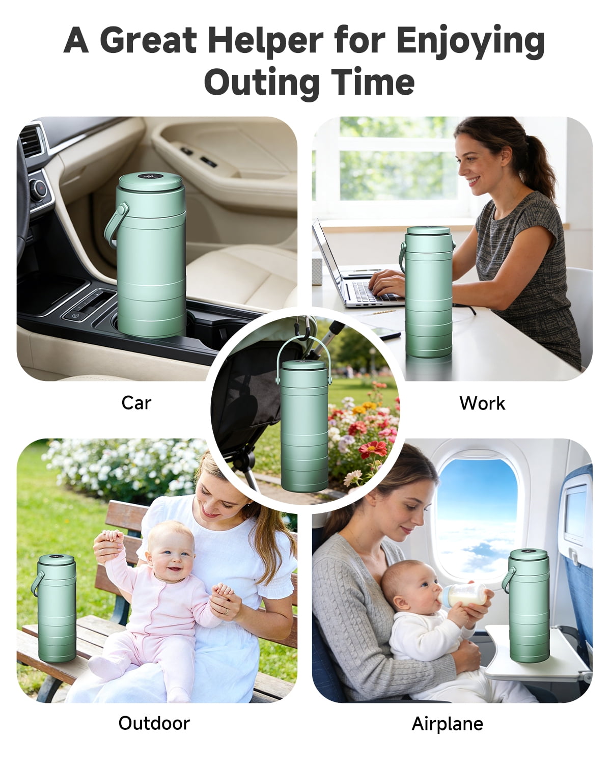 Portable Breast Milk Cooler with Temp Display, 20oz Breastfeeding Essentials, 360° All-Round Cooling Keeps Milk Fresh for 24 Hours, for Travel Outdoor Mom and Dad