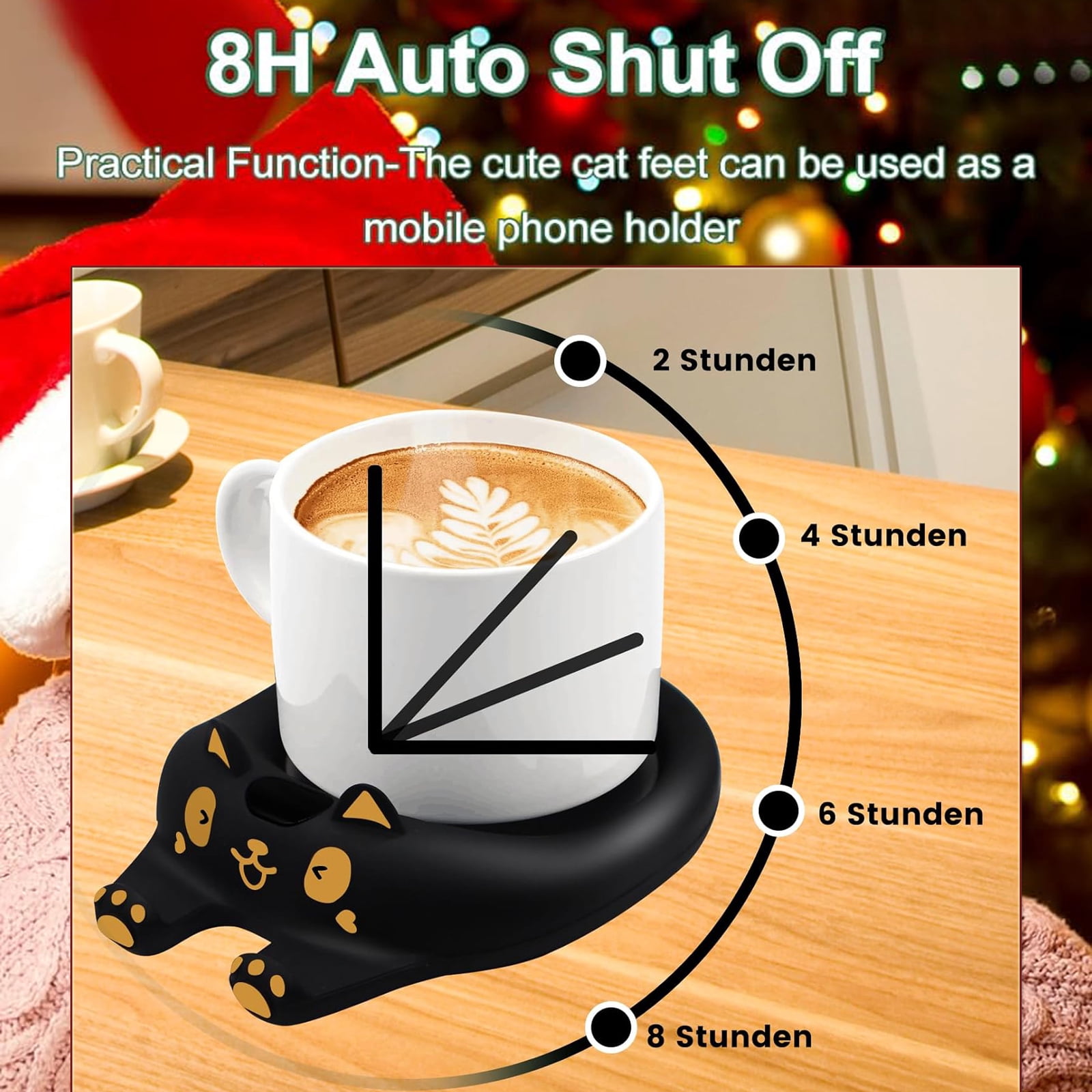 Mug Warmer, 3 Temp Settings Electric Plate with Auto Shut off, Coffee Cup Warmer for Coffee, Tea, Water, Milk and Cocoa